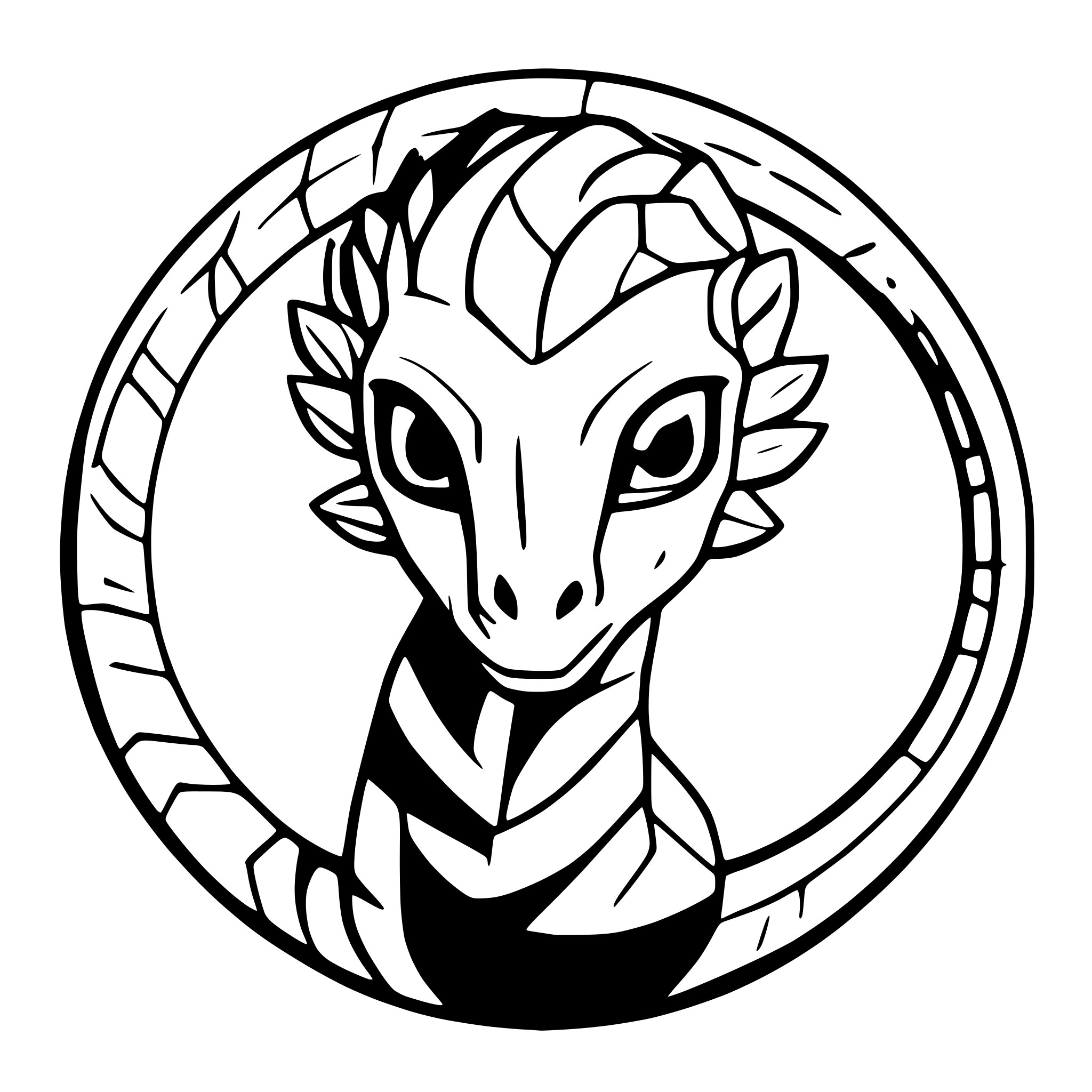 AI-generated SVG of a ouroboros combined with a helix