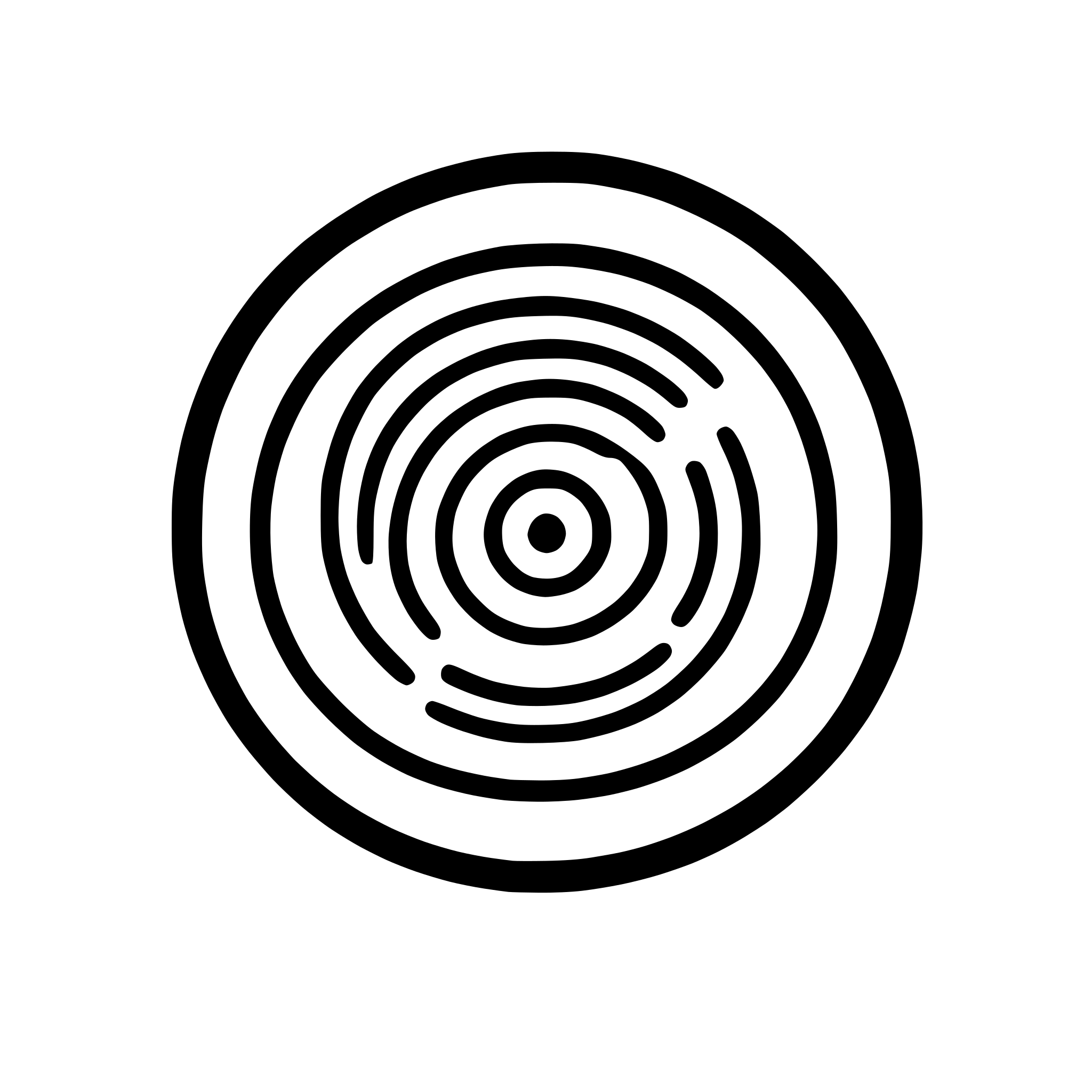 AI-generated SVG of a “Generate a scalable SVG icon of a classic target: two concentric circles with a small filled circle at center, connected by a short pin line at top. Monochrome outline style, 2 px stroke, no fills.”