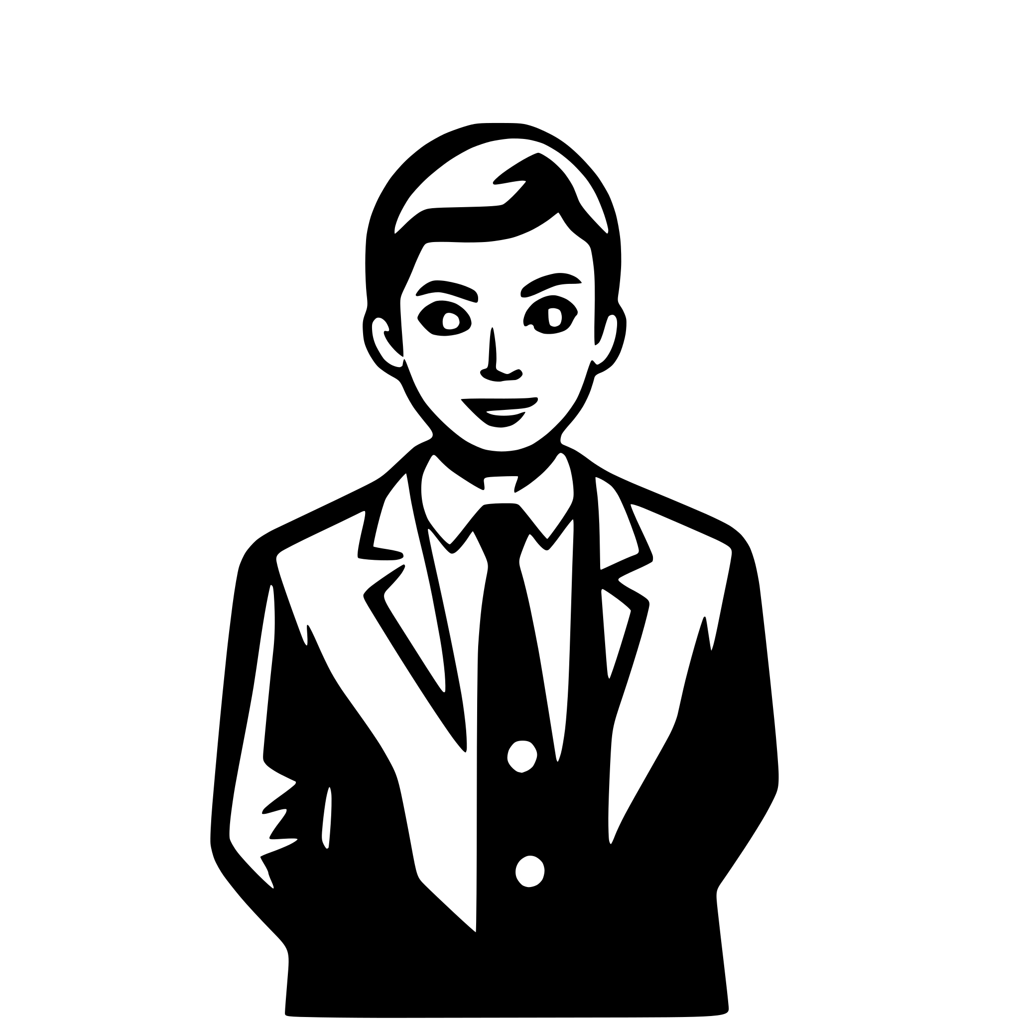 AI-generated SVG of a icon half adult man in suit
