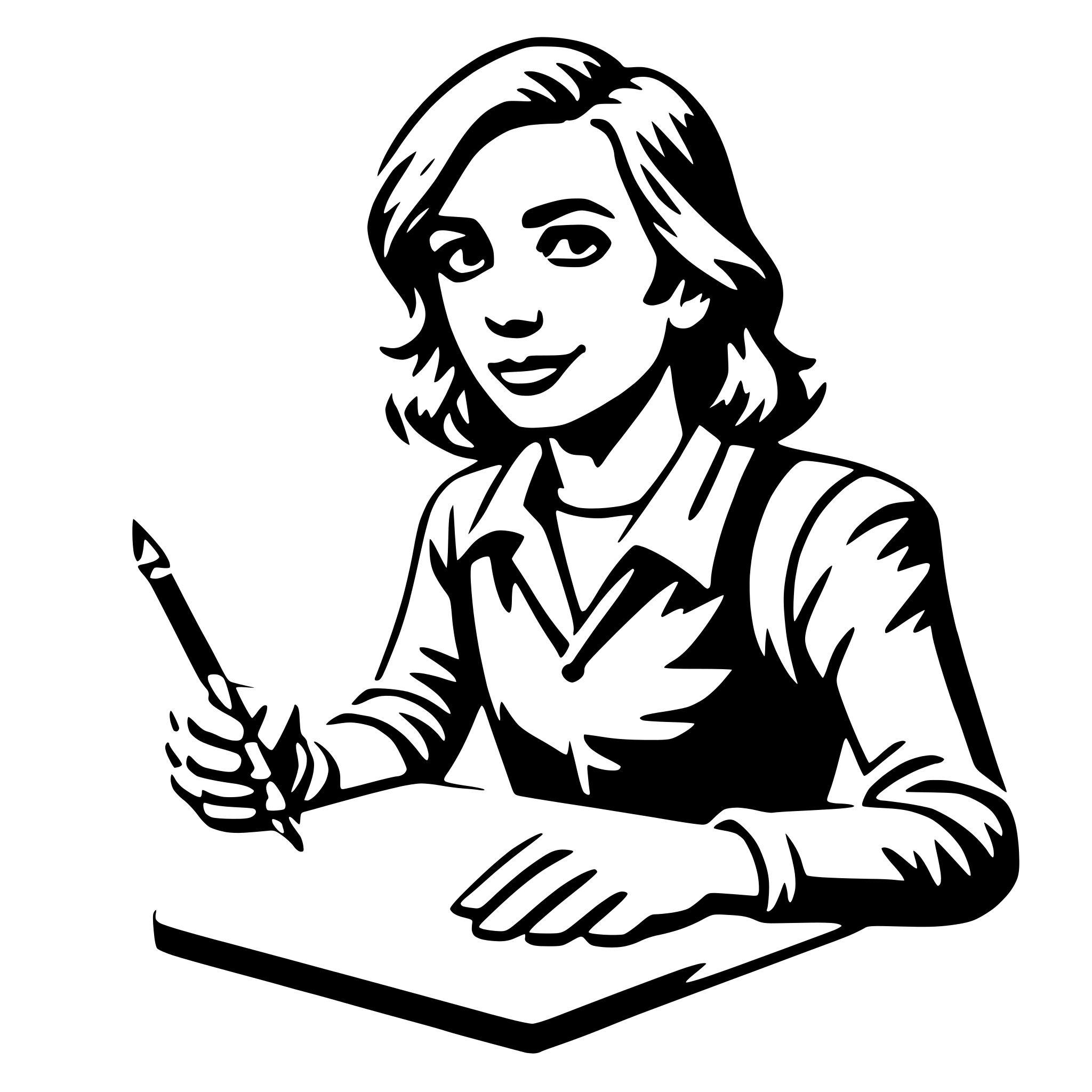 AI-generated SVG of a writer