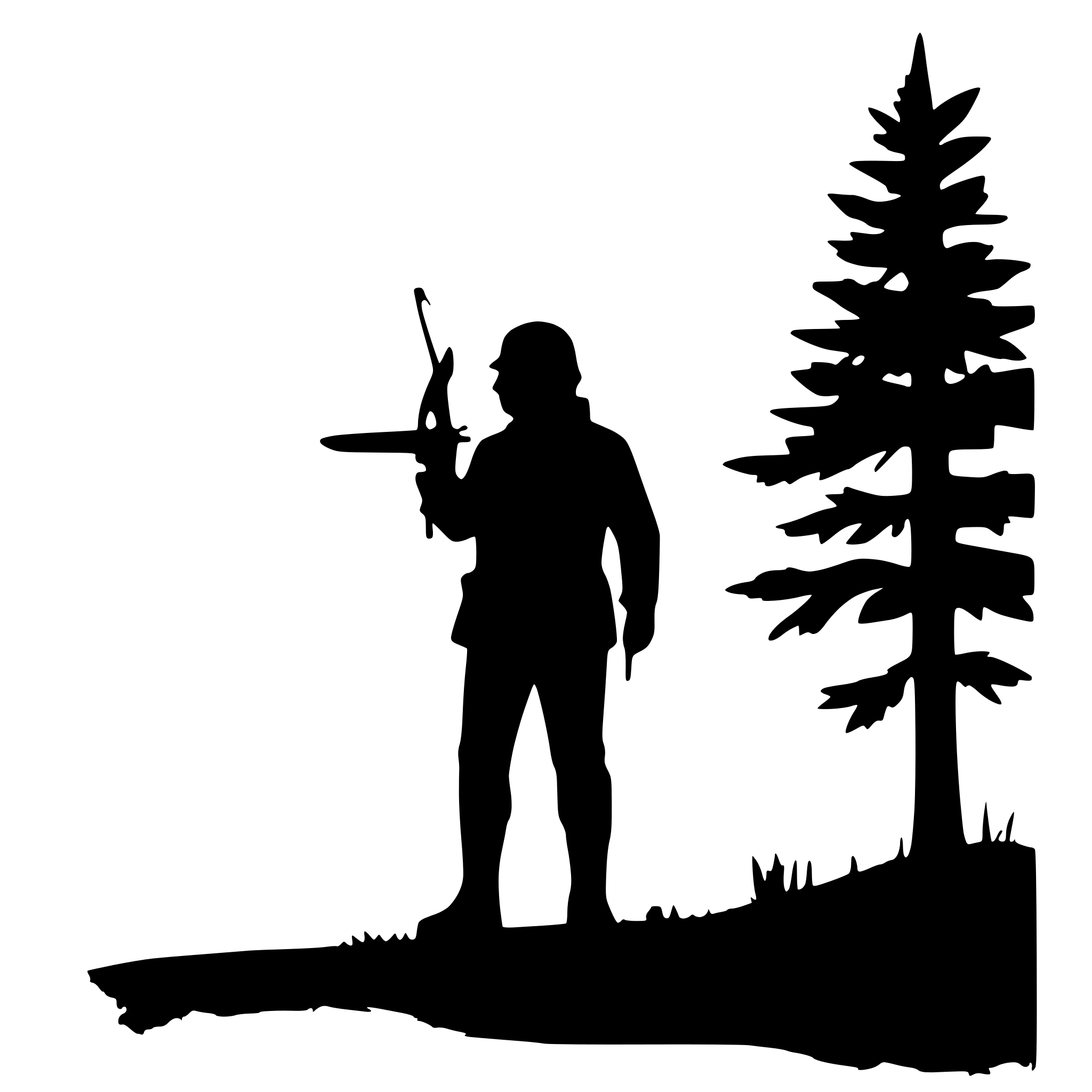 AI-generated SVG of a a silhouette of a bow hunter