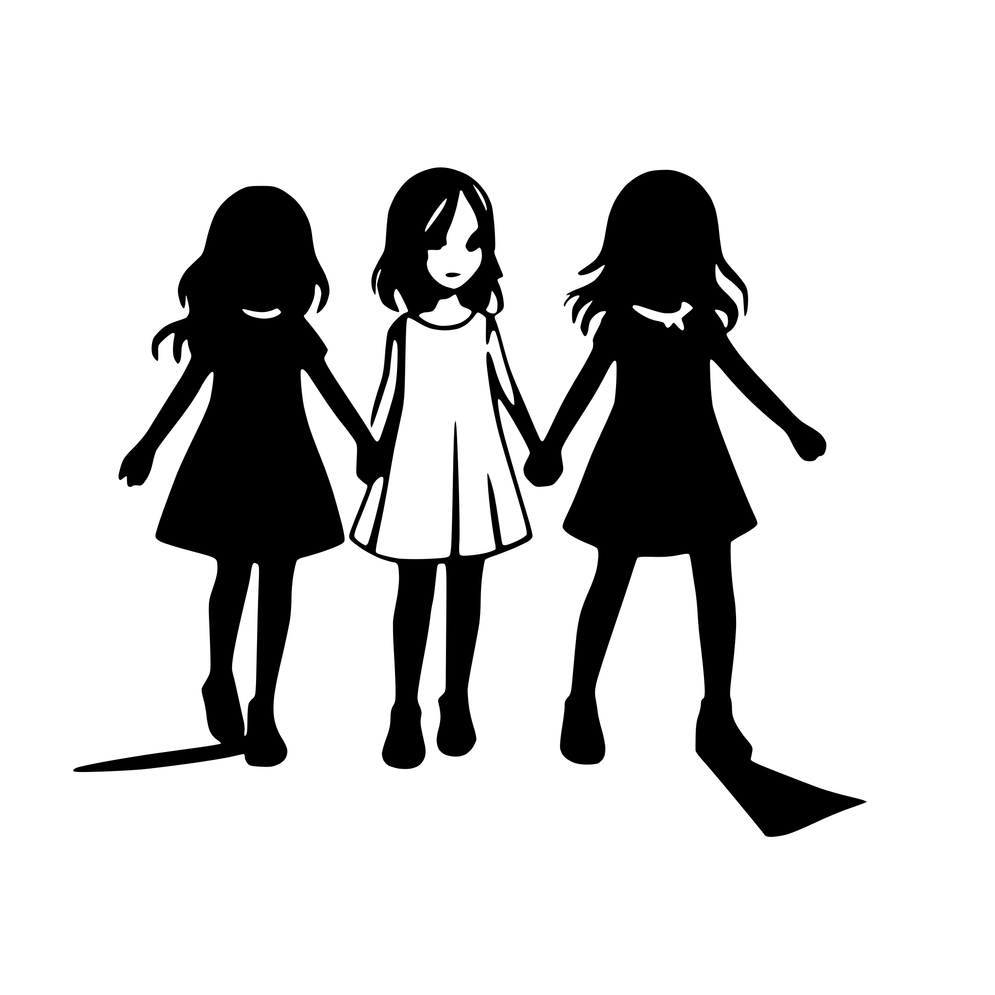 AI-generated SVG of a girls and boys forming a line and holding hands