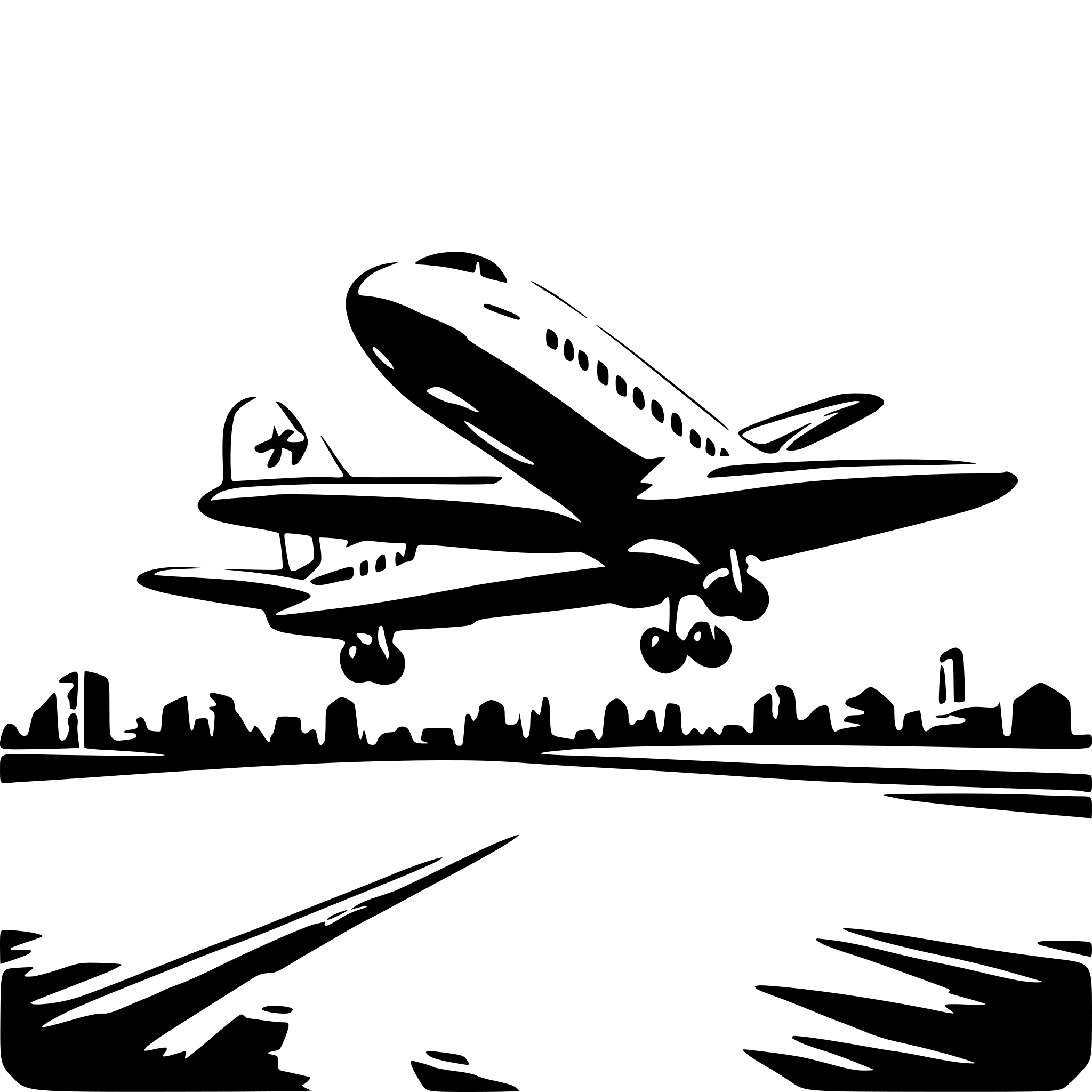 AI-generated SVG of a An airplane taking off dramatically