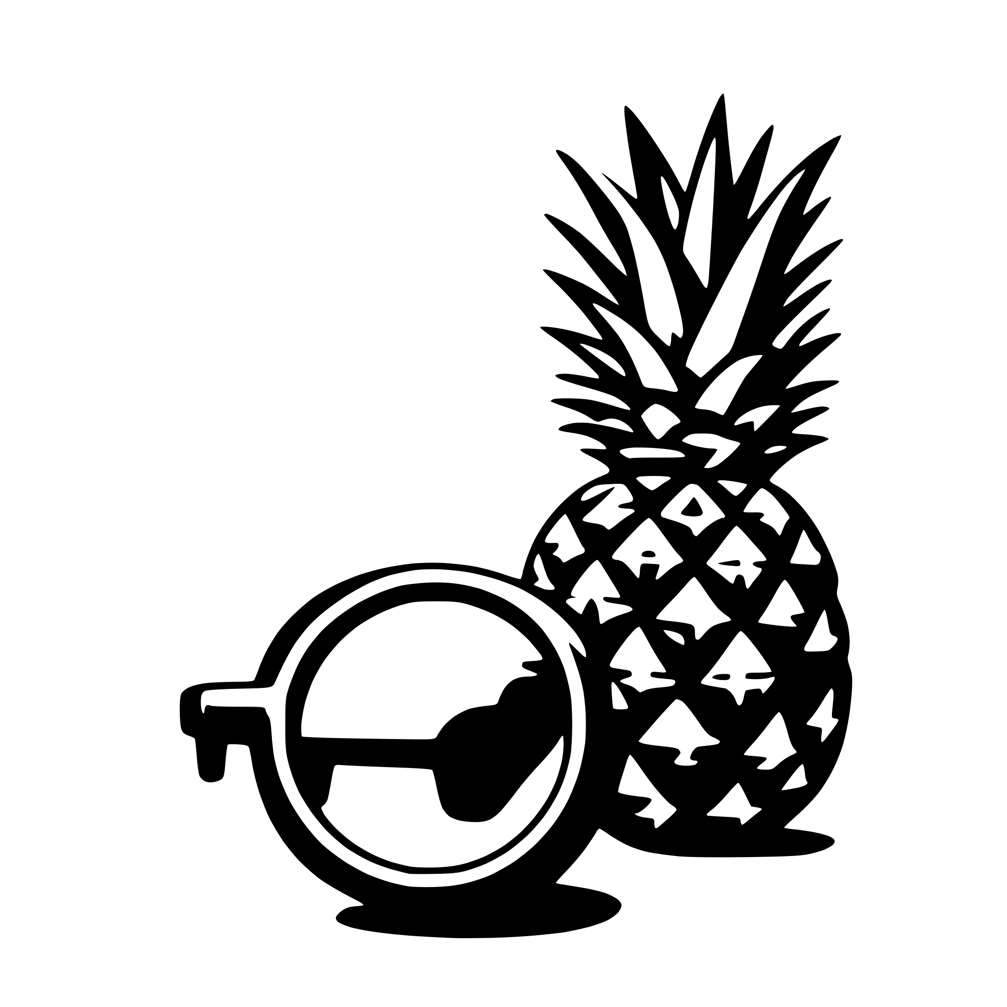 AI-generated SVG of a pineapple and sunglasses
