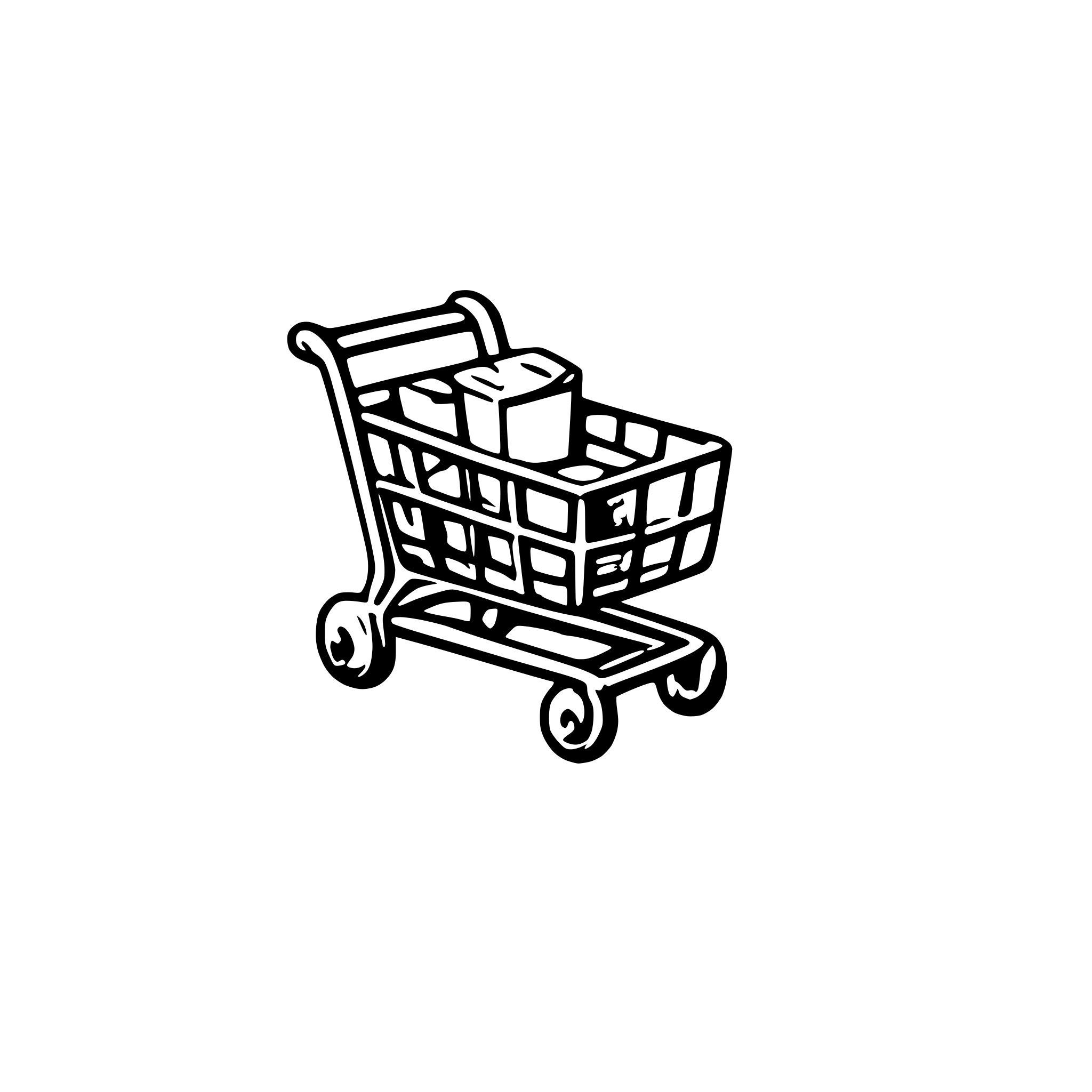 AI-generated SVG of a an empty shopping cart pastel colors