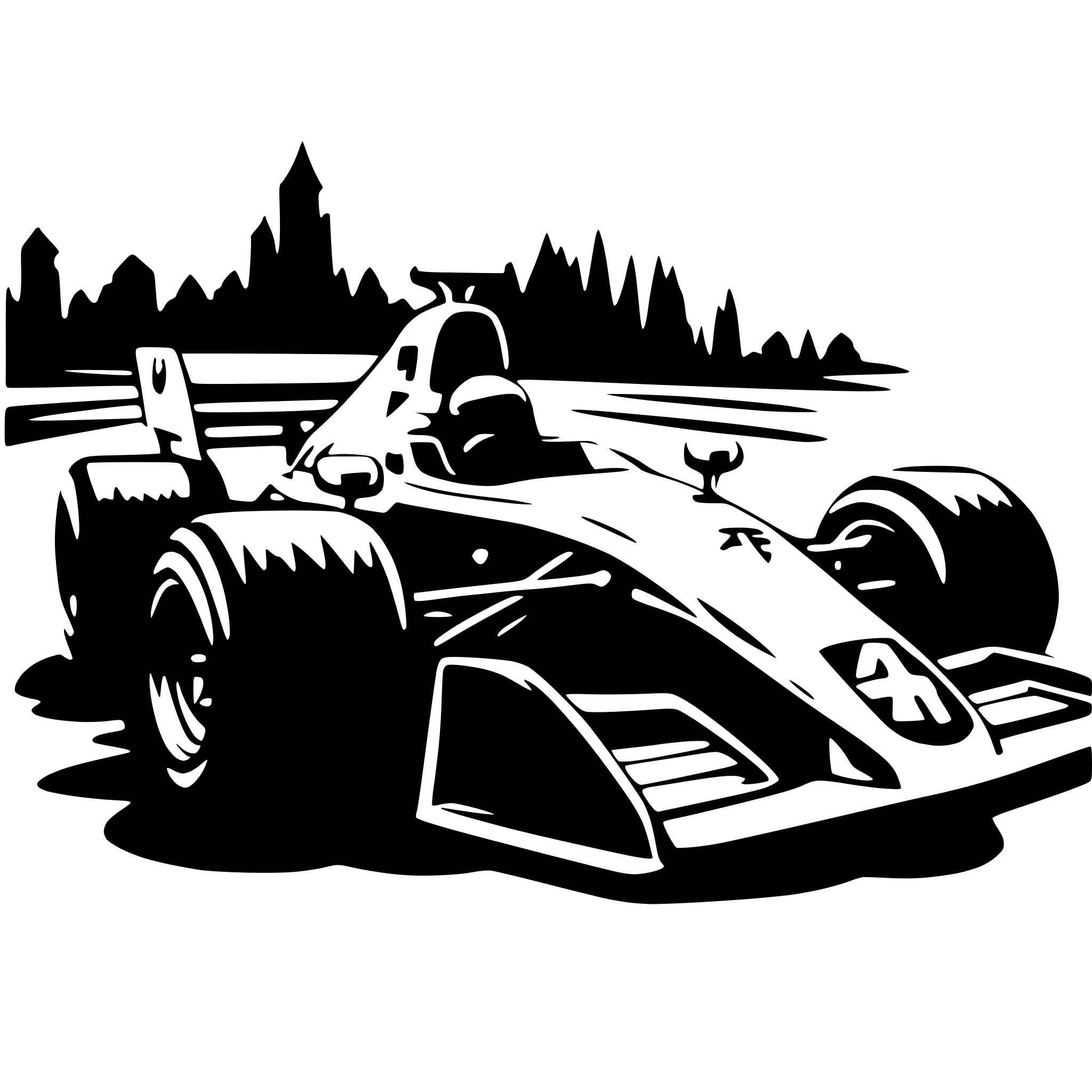 AI-generated SVG of a a front facing f1 car