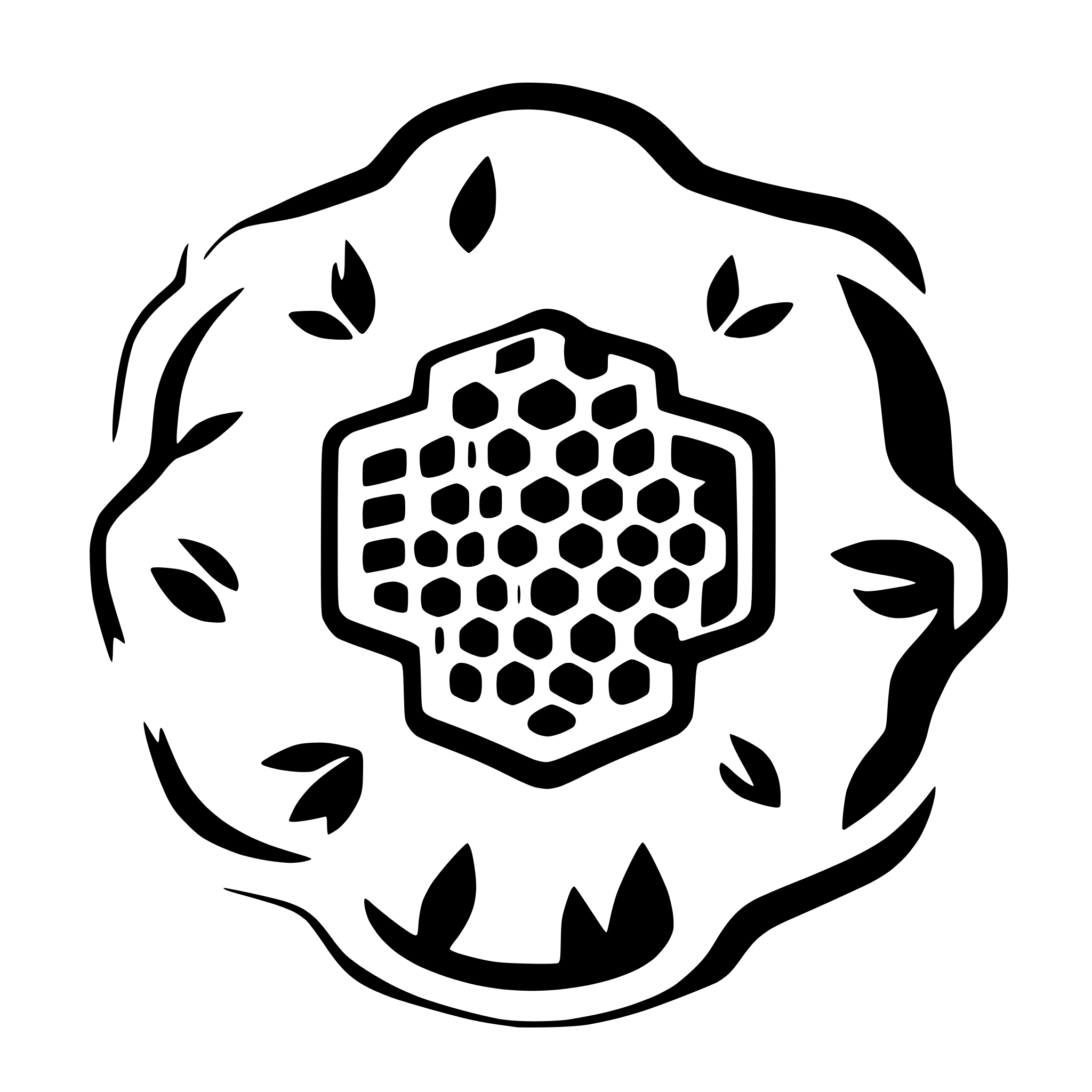 AI-generated SVG of a symmetrical honeycomb