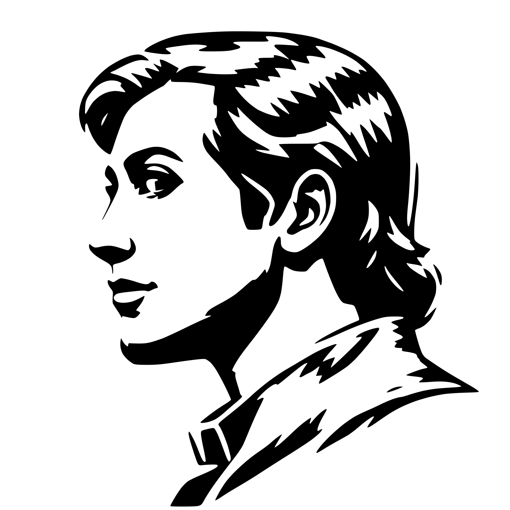 AI-generated SVG of a side profile