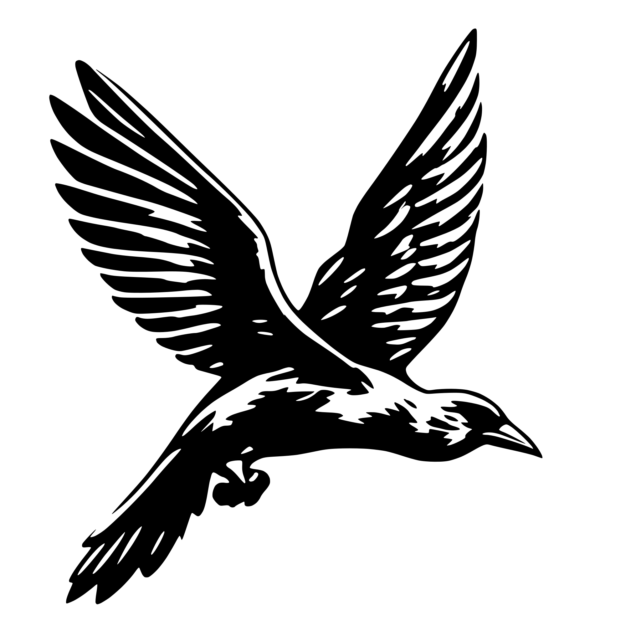 AI-generated SVG of a starling clever pointing up with wing