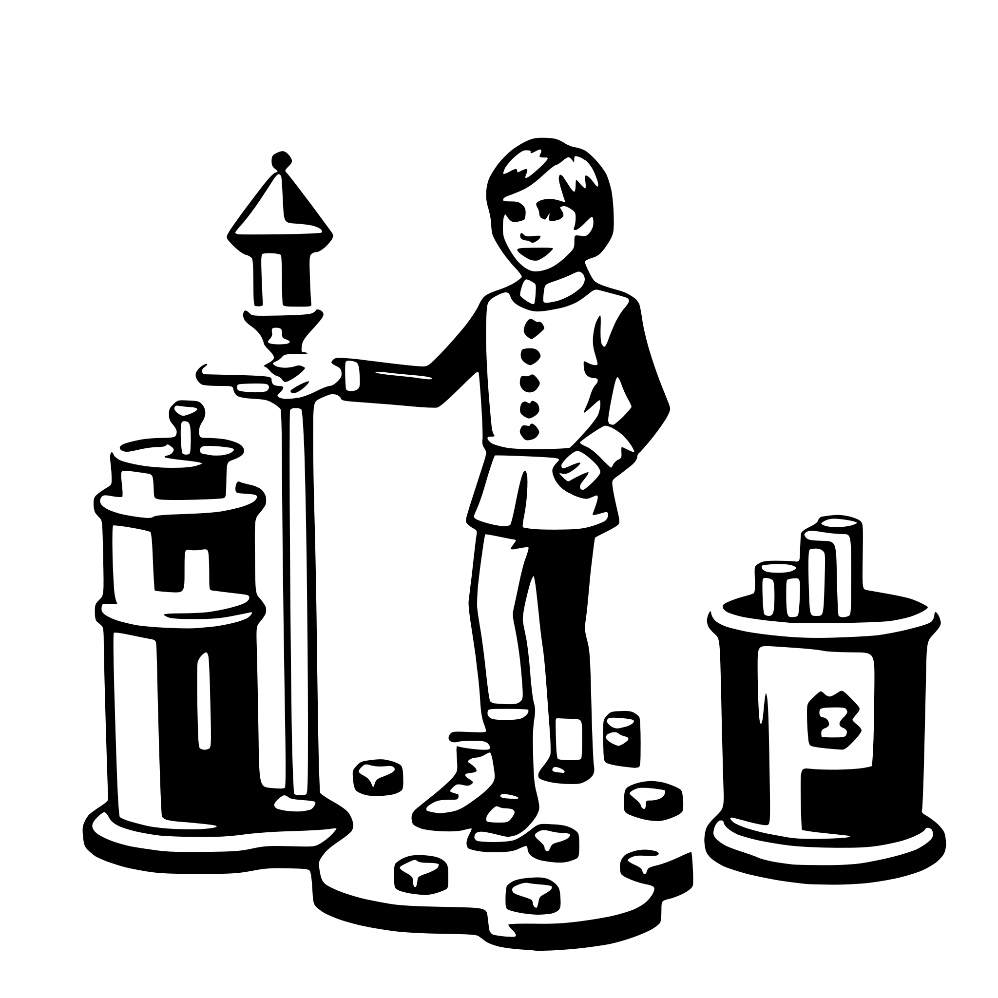 AI-generated SVG of a chemist