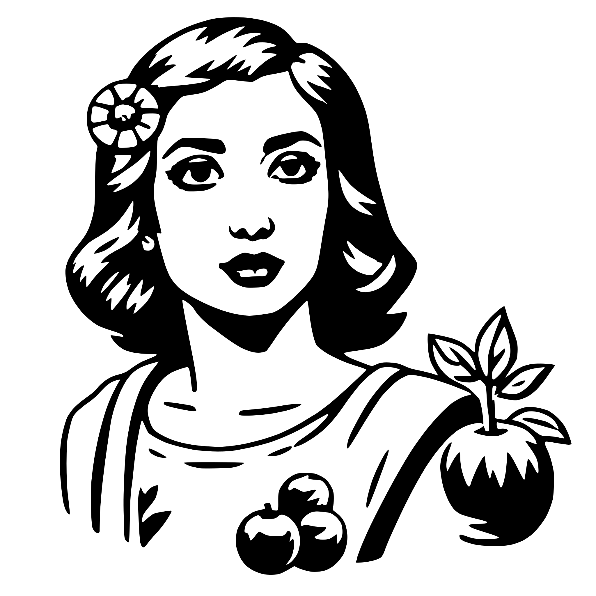 AI-generated SVG of a persephone