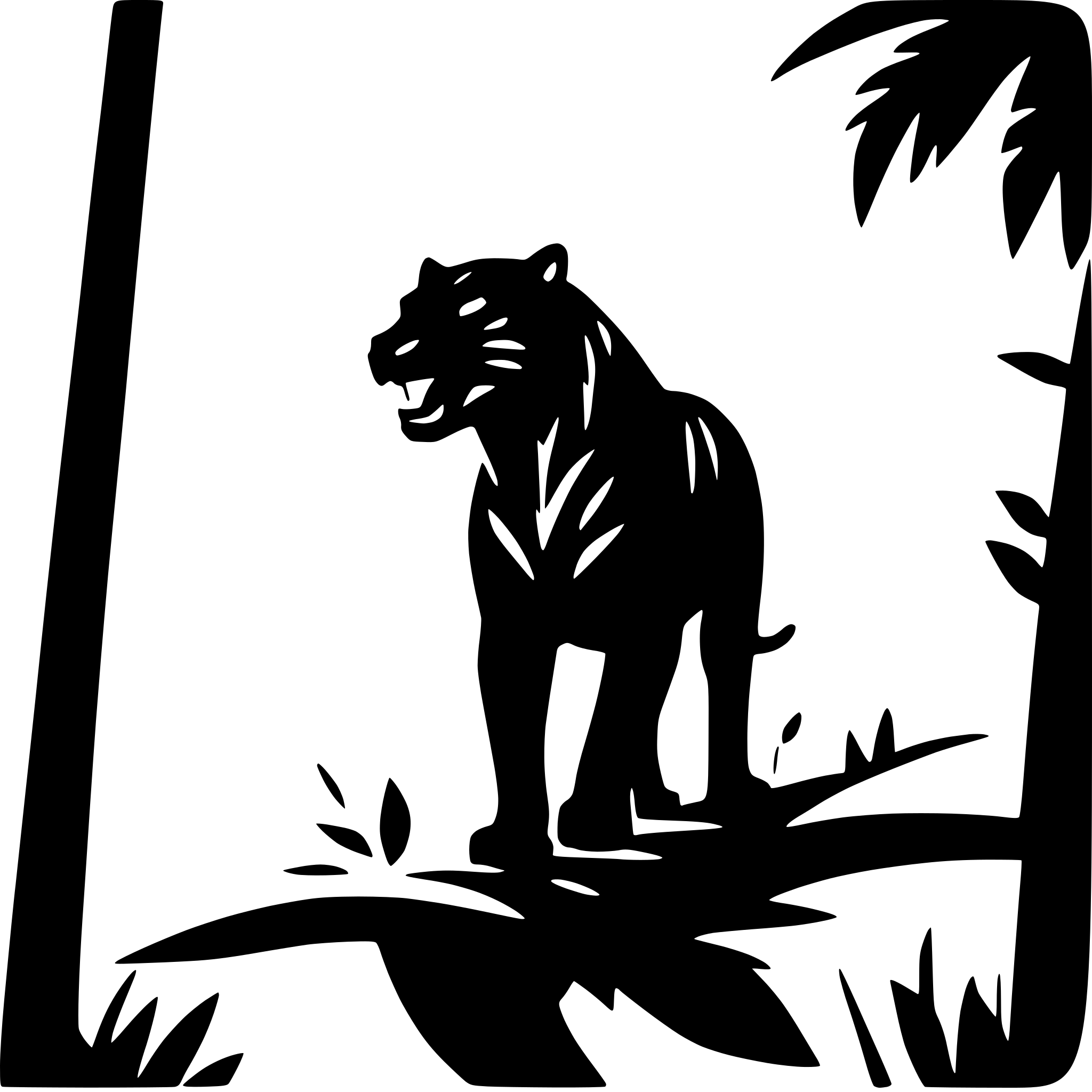 AI-generated SVG of 'tiger roaring in the jungle'