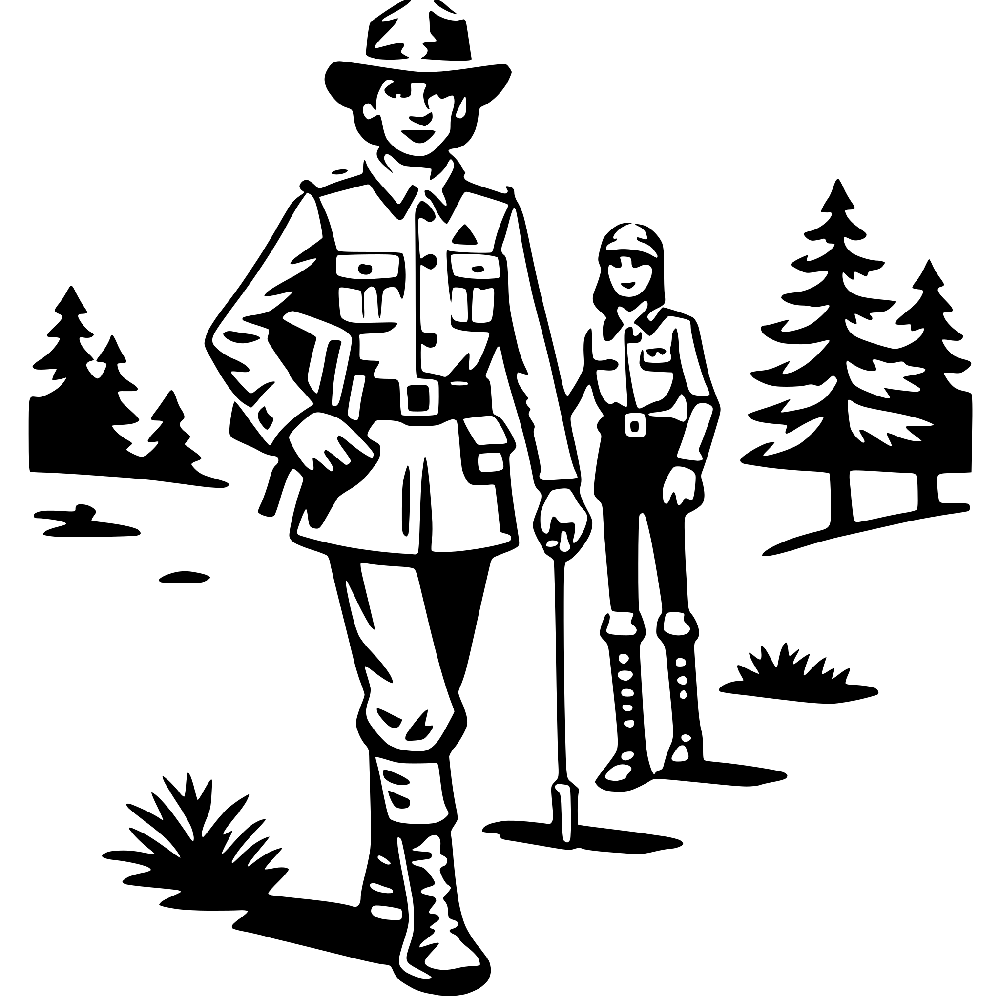 AI-generated SVG of a forest ranger patrol