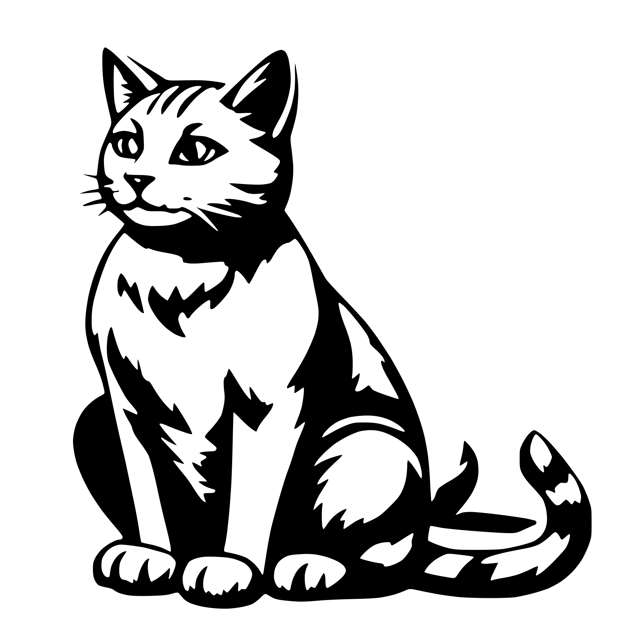 AI-generated SVG of 'cat side view'
