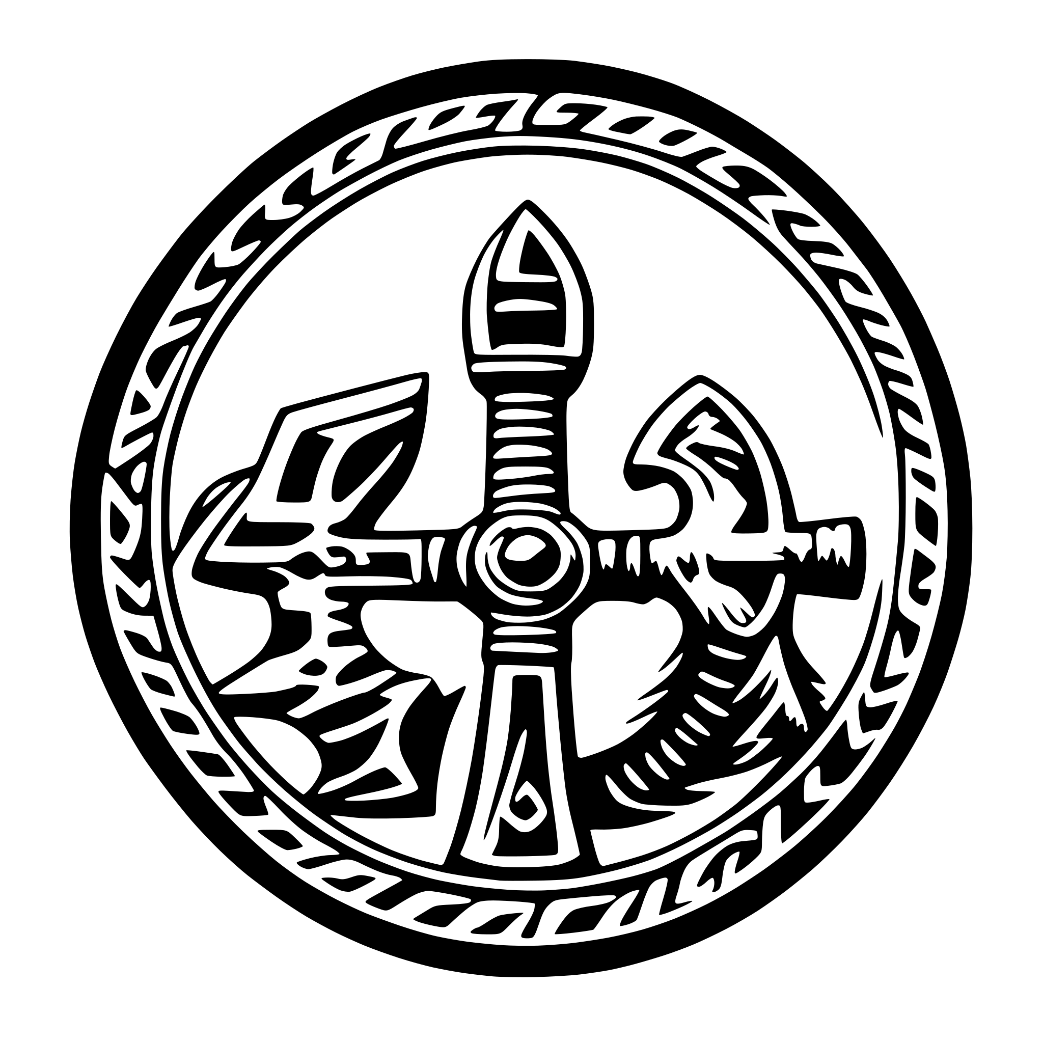 AI-generated SVG of a A coaster with viking symbols