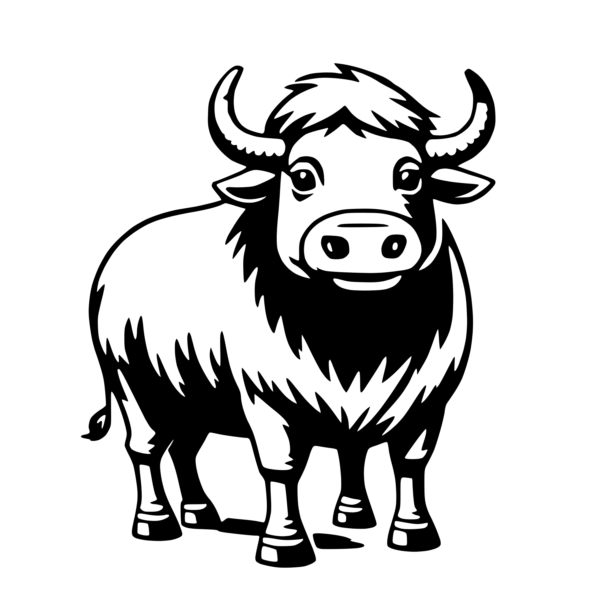 AI-generated SVG of 'yak with yo-yo'