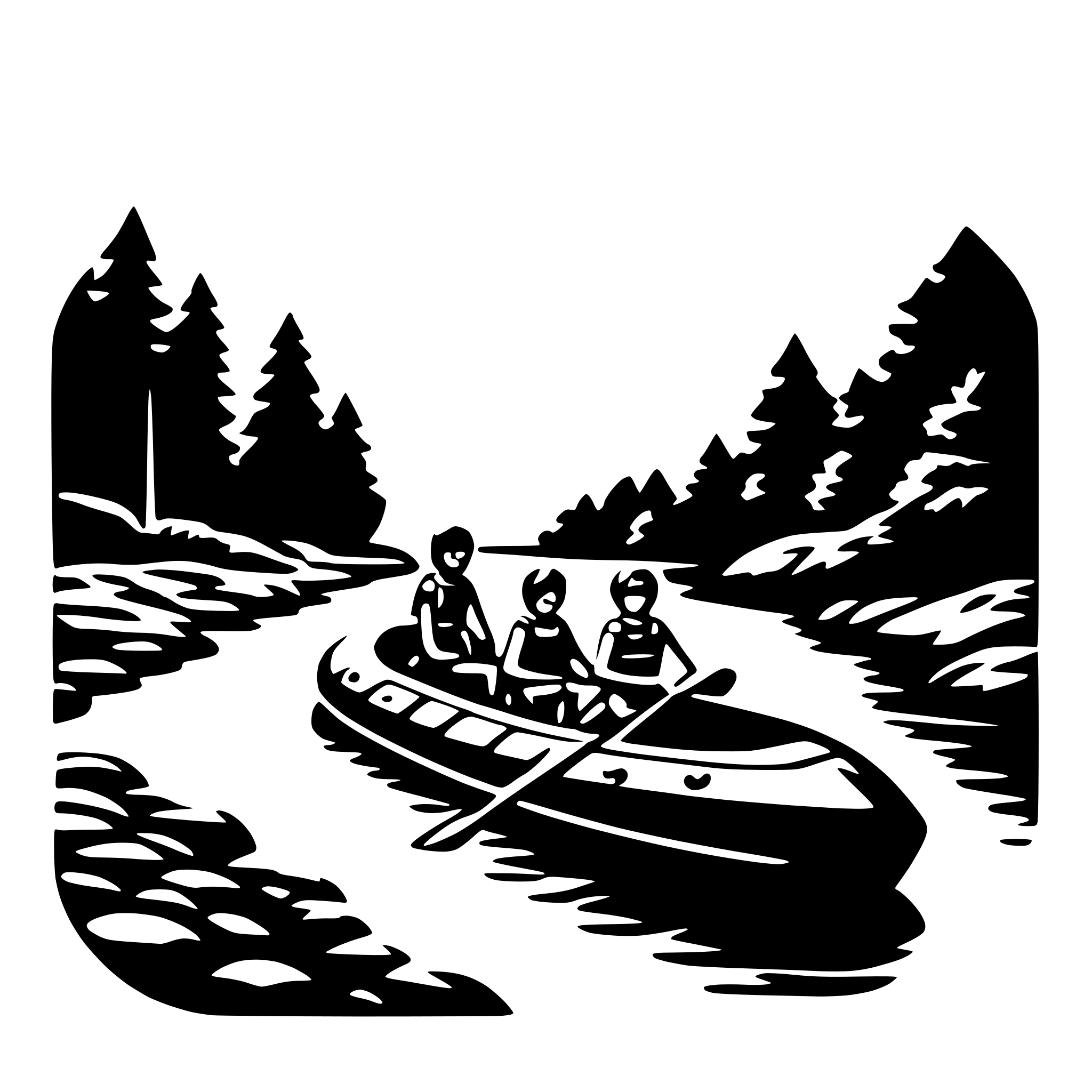 AI-generated SVG of a river rafting