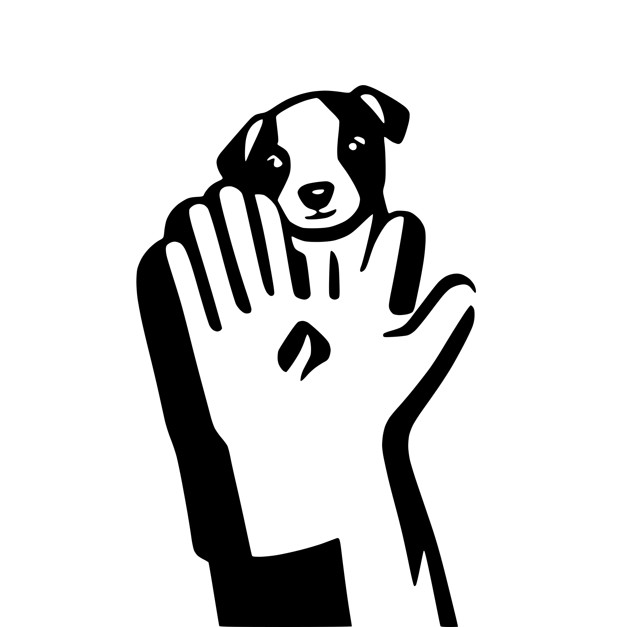 AI-generated SVG of a Dog and human holding hand