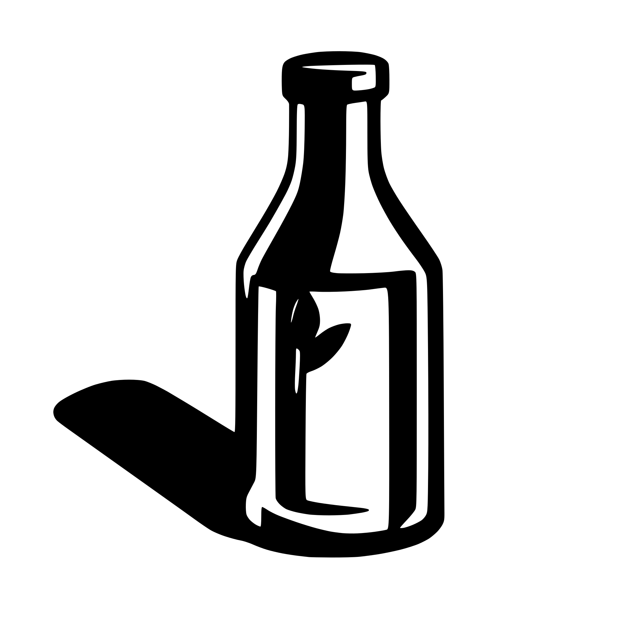 AI-generated SVG of a bottle of vinegar, outlined