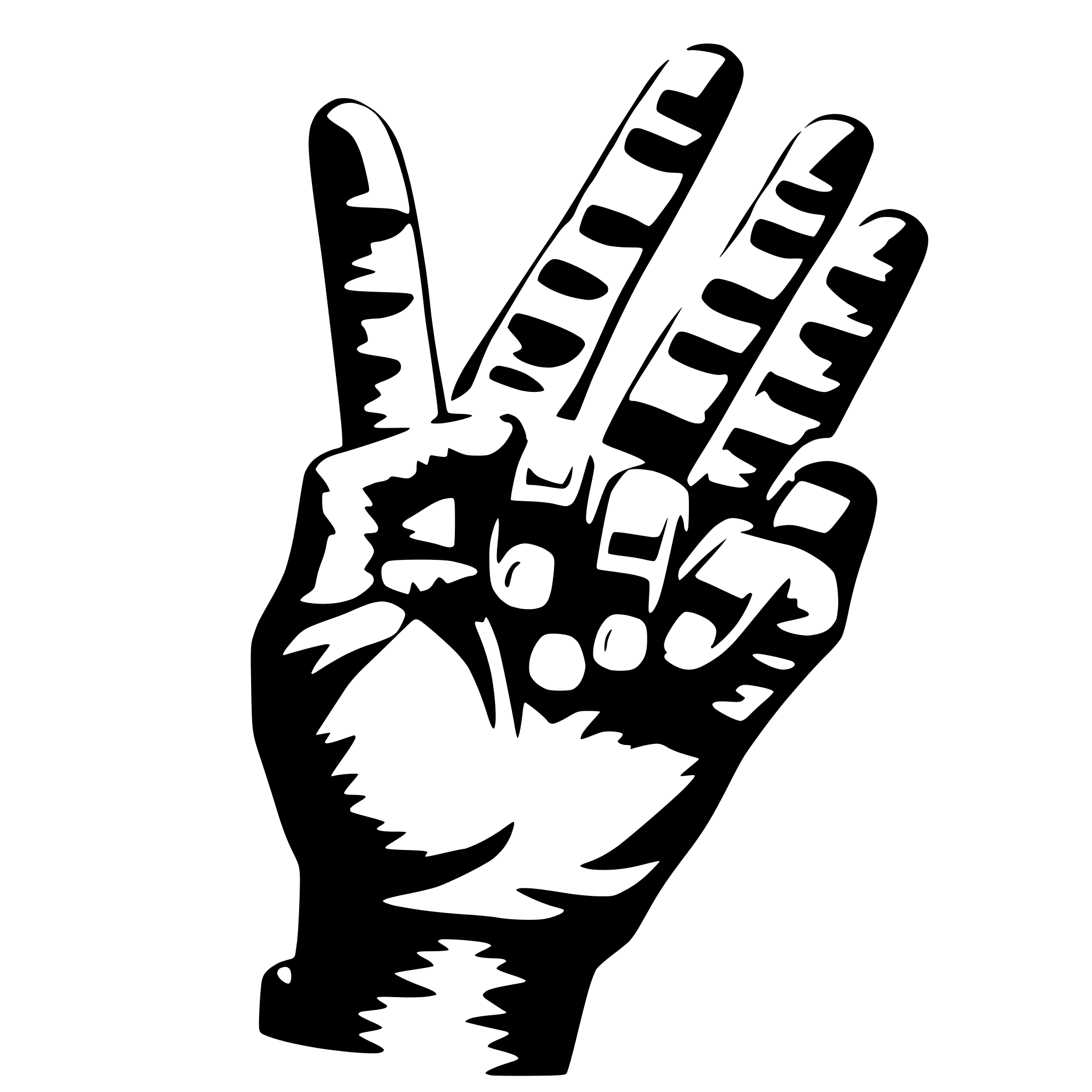 AI-generated SVG of a a hand that generates music