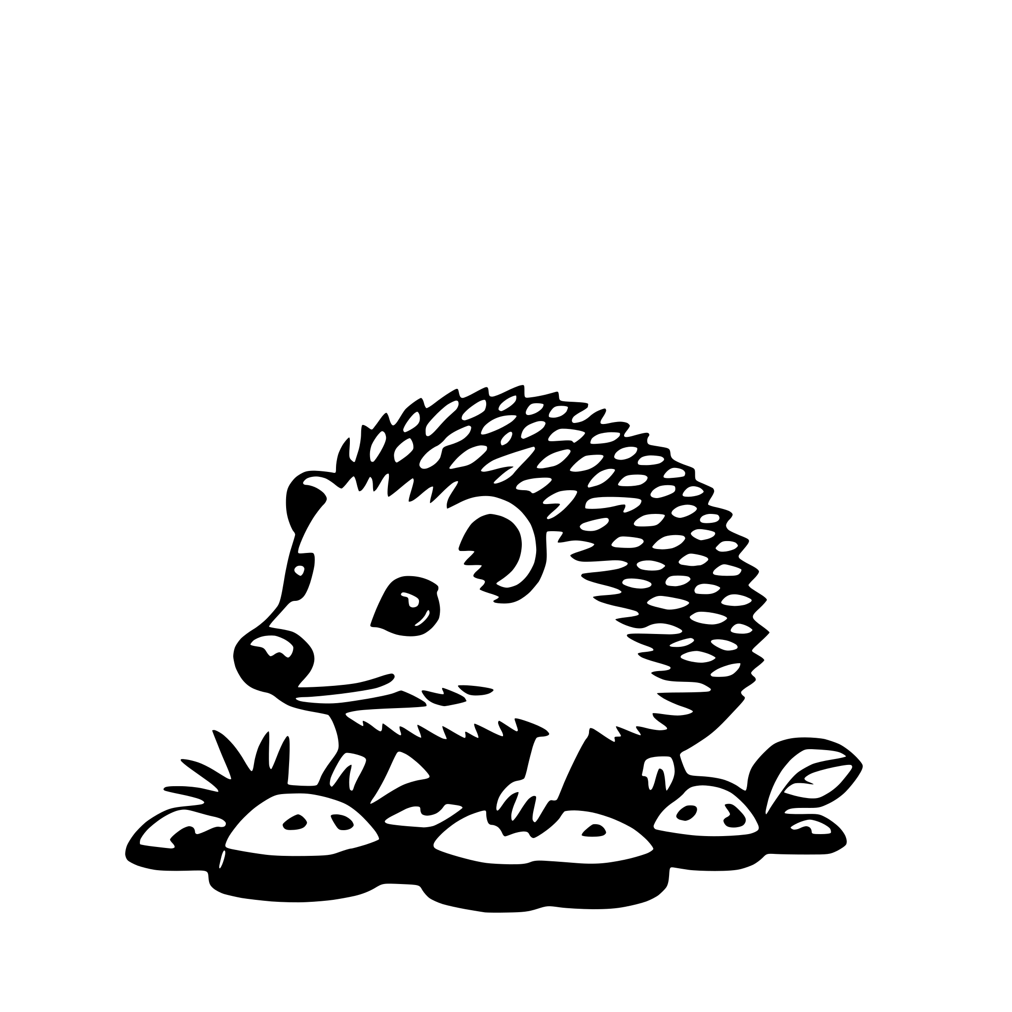 AI-generated SVG of a hedgehog with mushroom