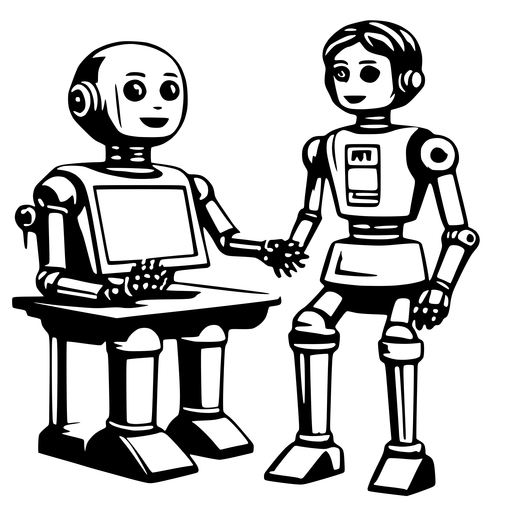 AI-generated SVG of 'A ai robot is teacher teaching human'