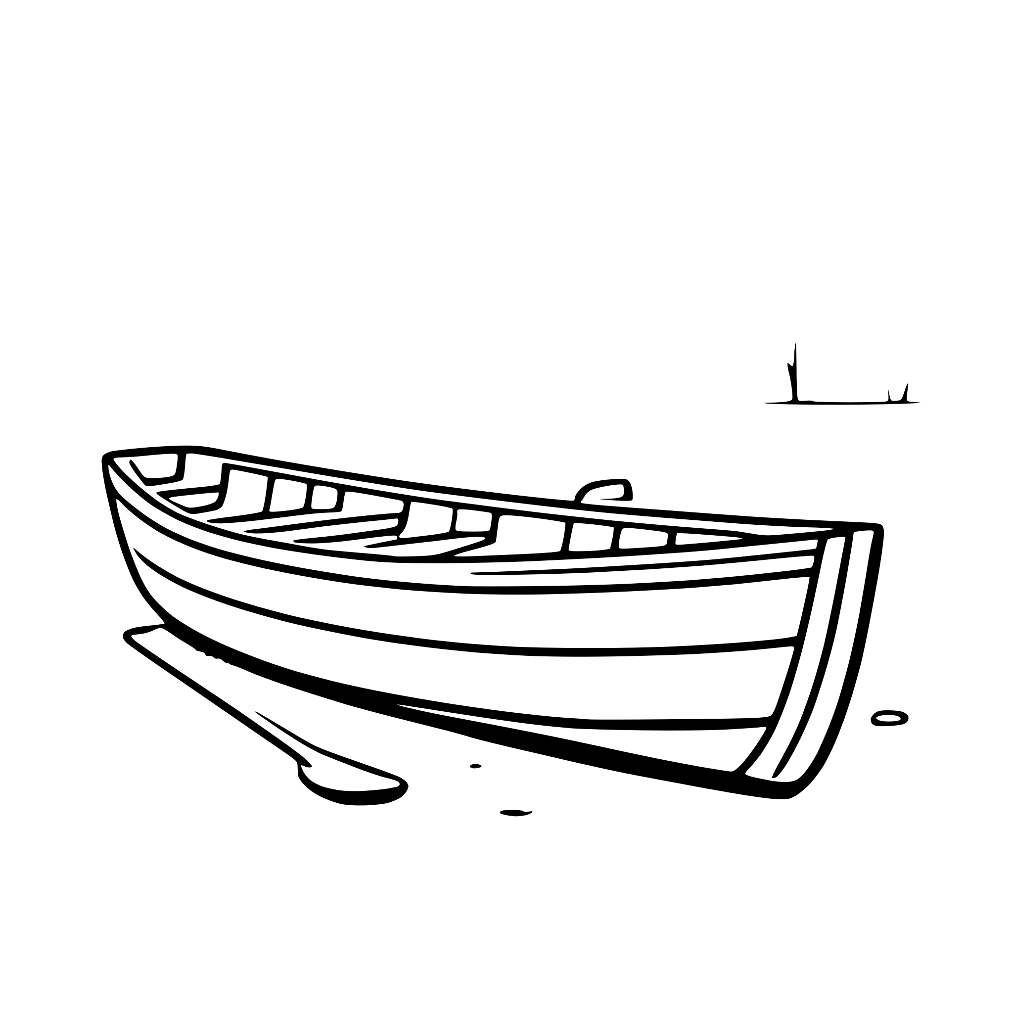 AI-generated SVG of 'rowboat on still lake'