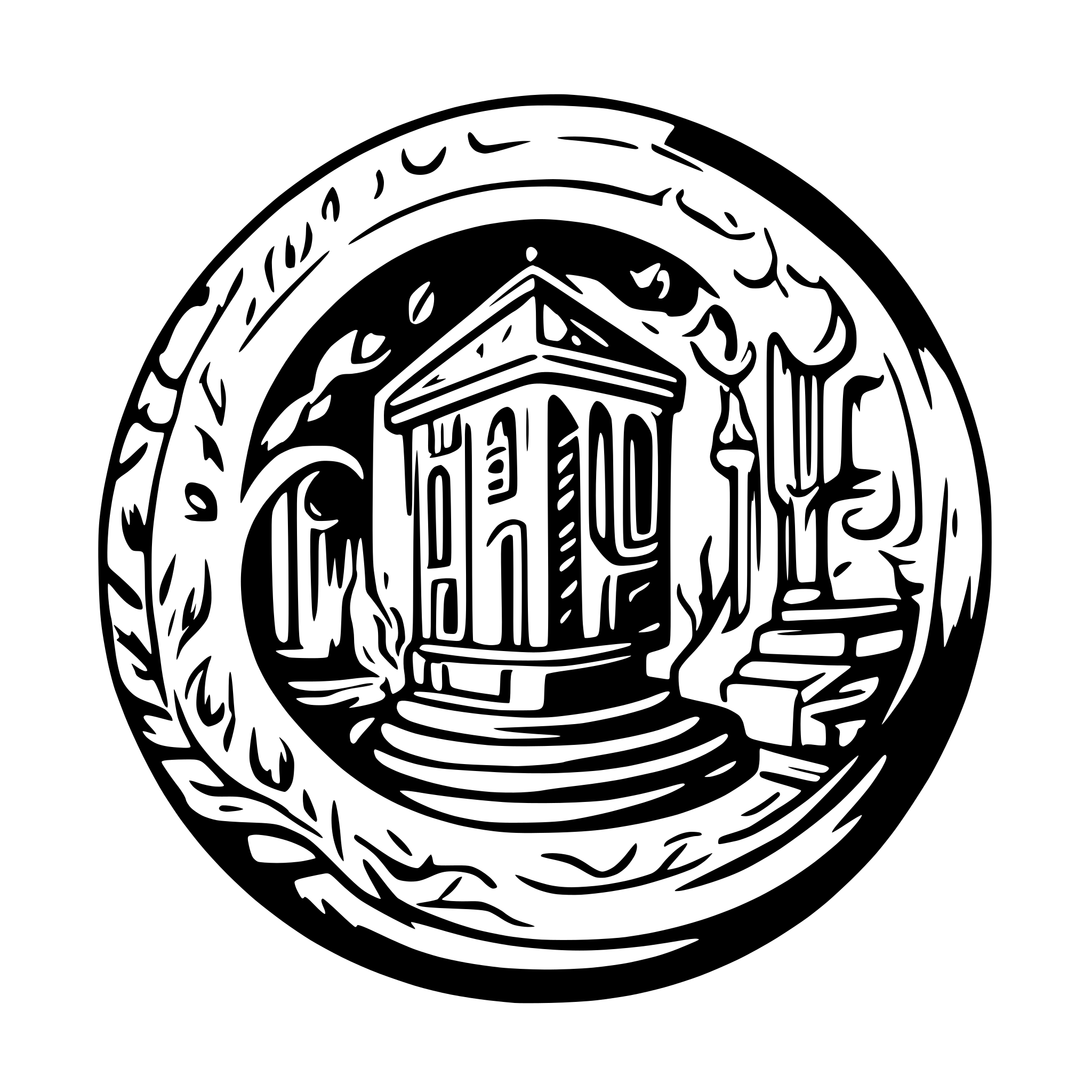 AI-generated SVG of 'the stygian library'