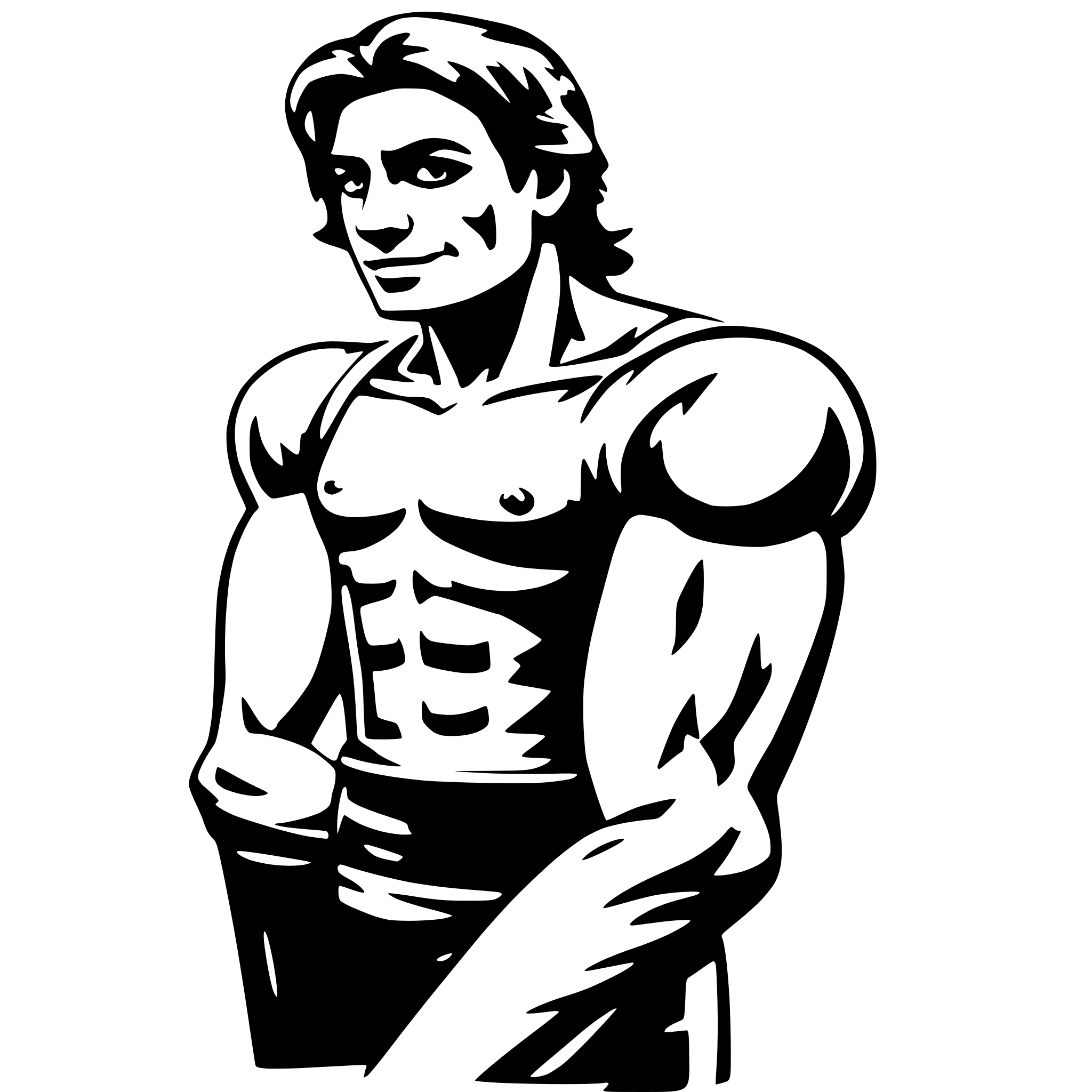 AI-generated SVG of 'a man with big muscle'