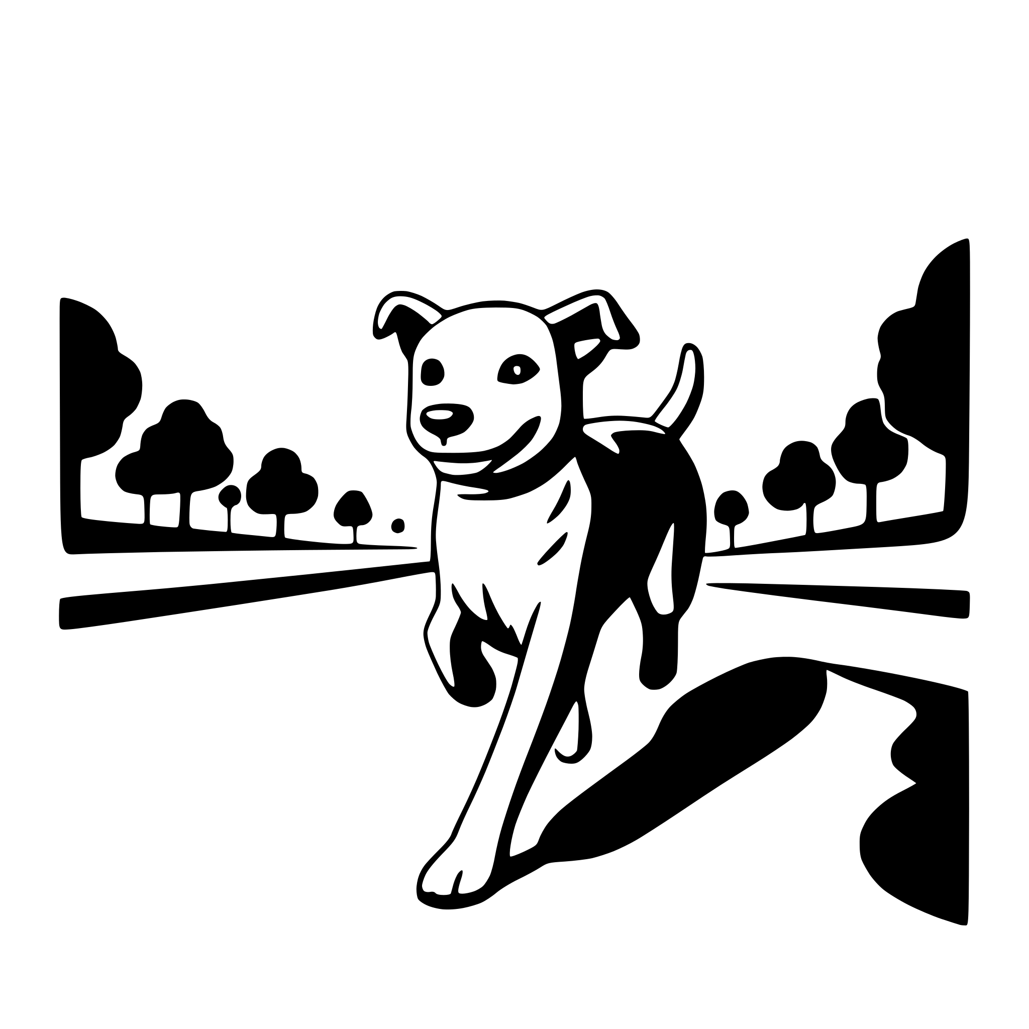 AI-generated SVG of a dog running in park