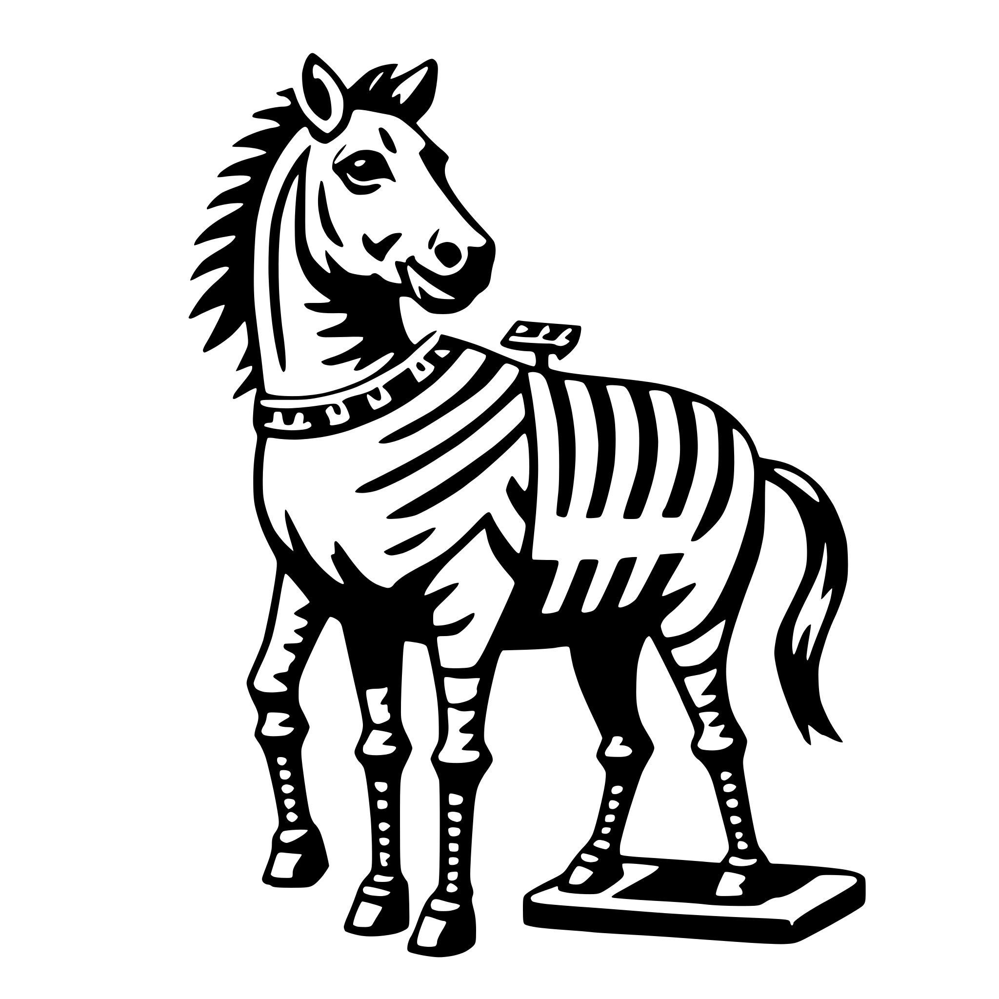 AI-generated SVG of a zebra with zither