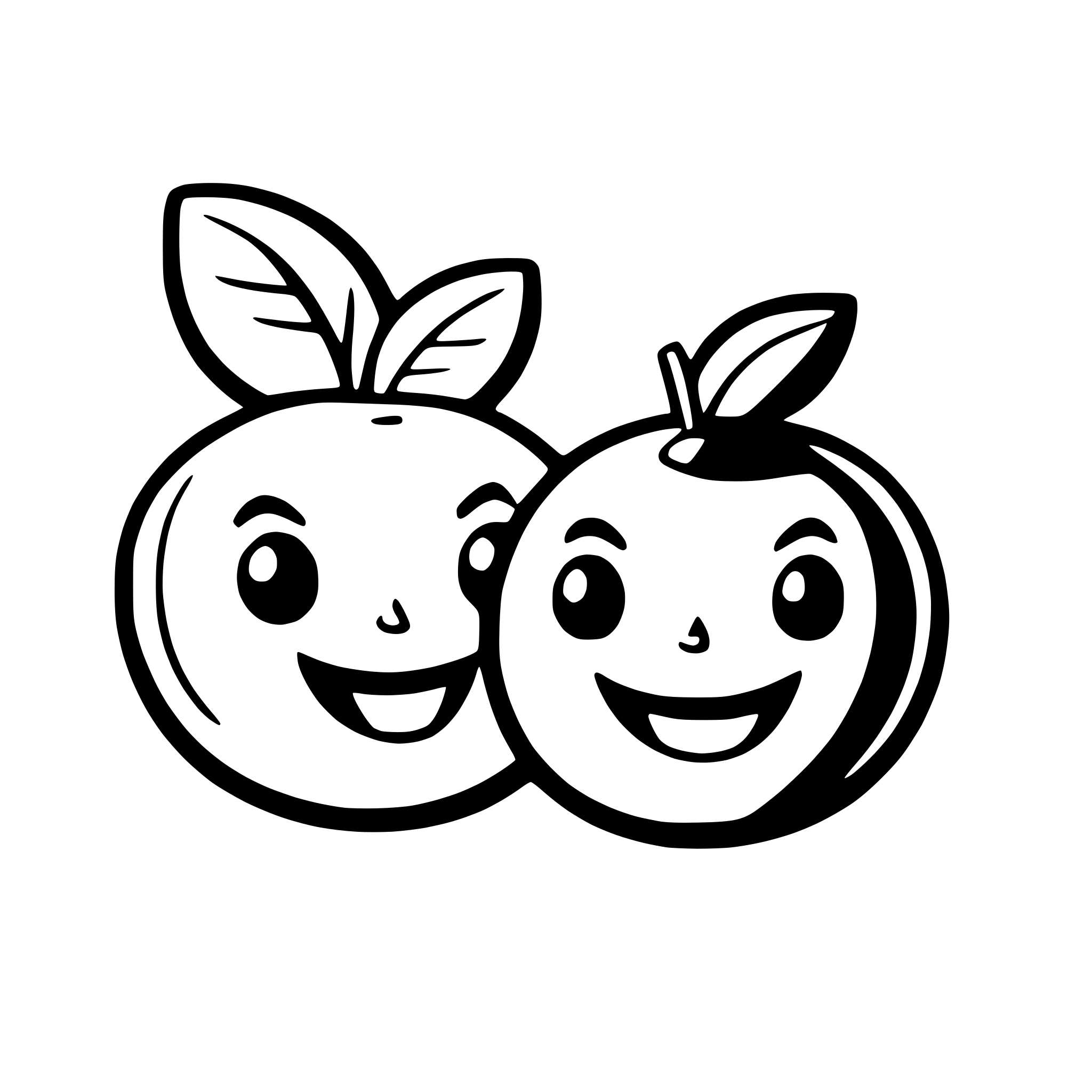AI-generated SVG of a a pair of cherries with smiling faces