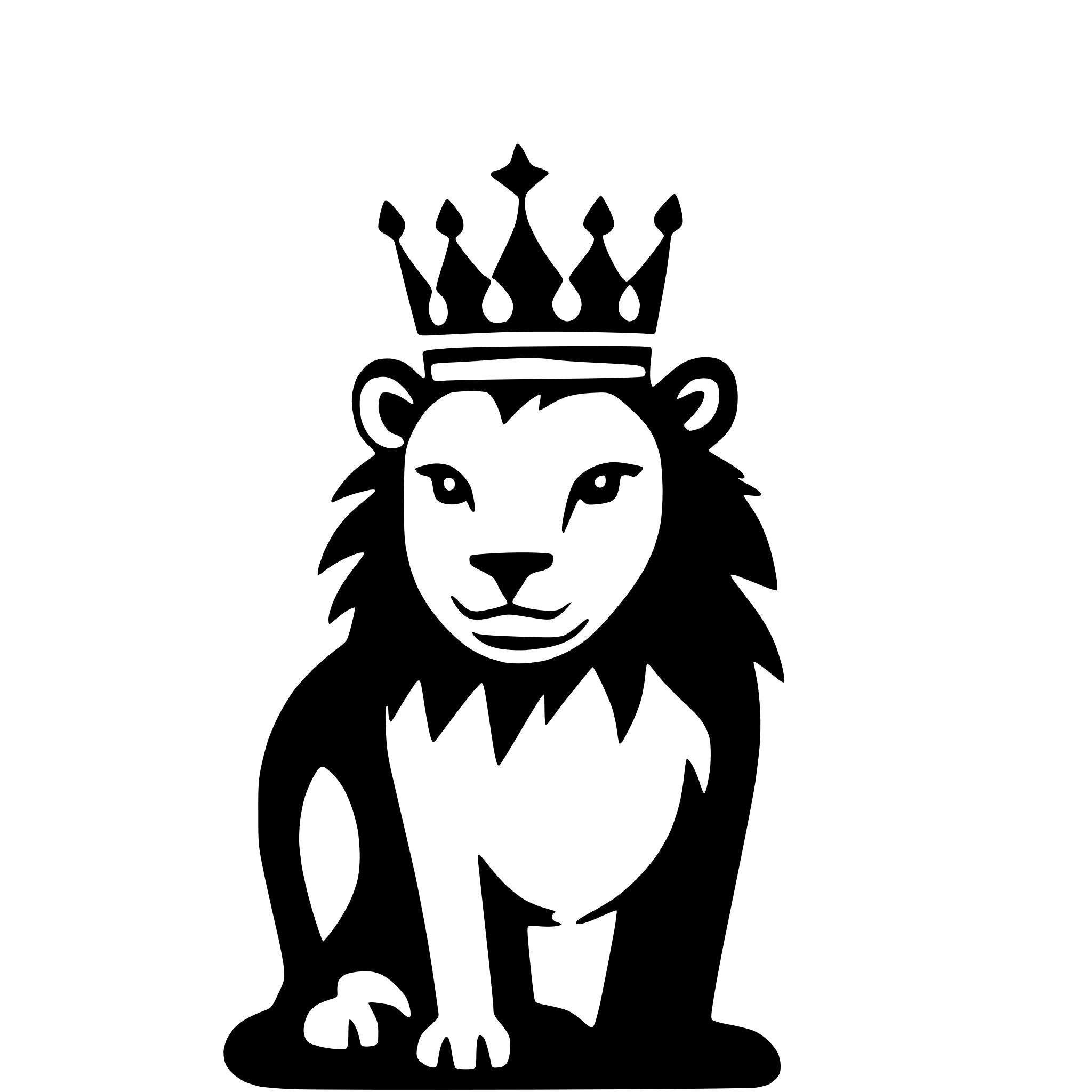 AI-generated SVG of 'lion with a crown'