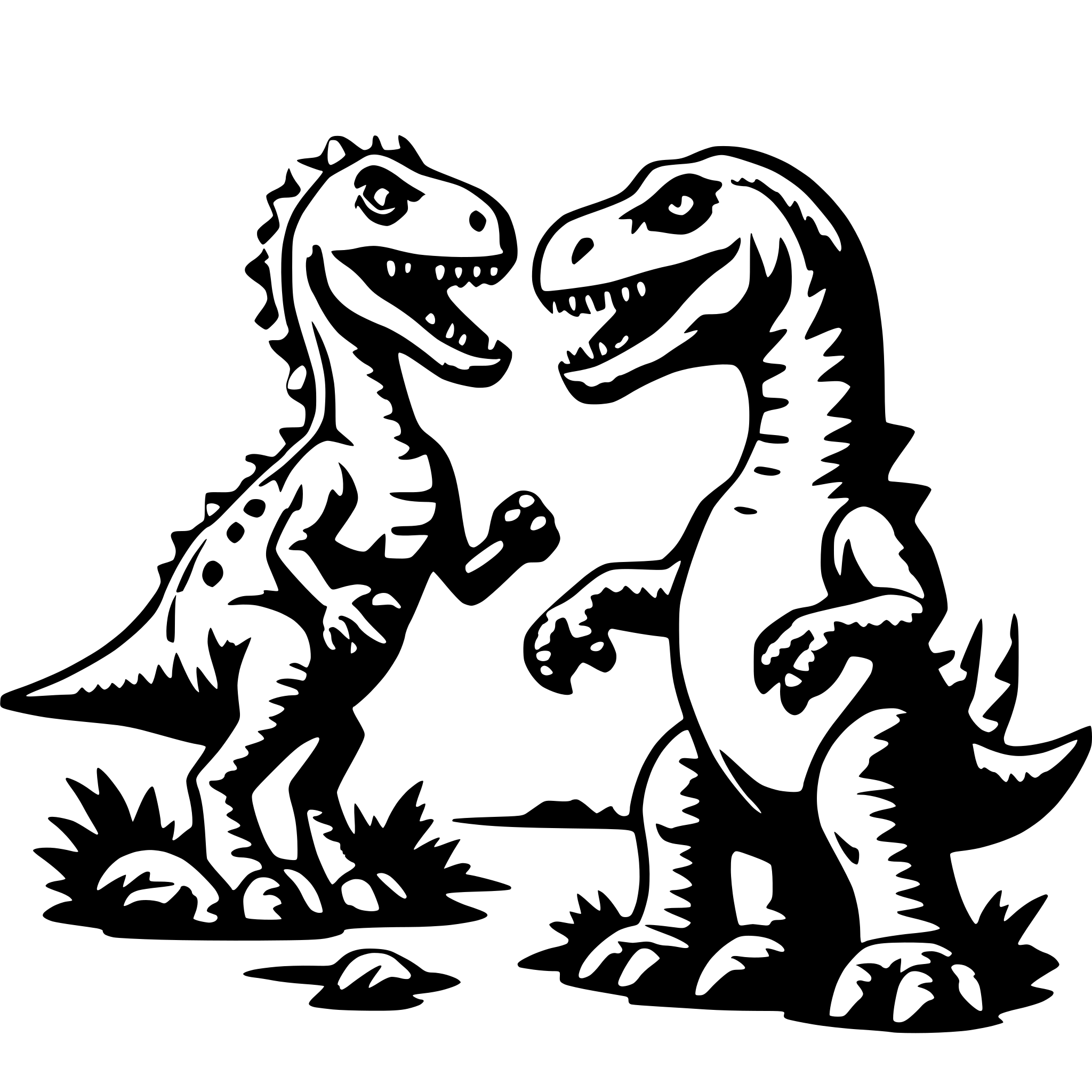 AI-generated SVG of a dinosaurs fighting