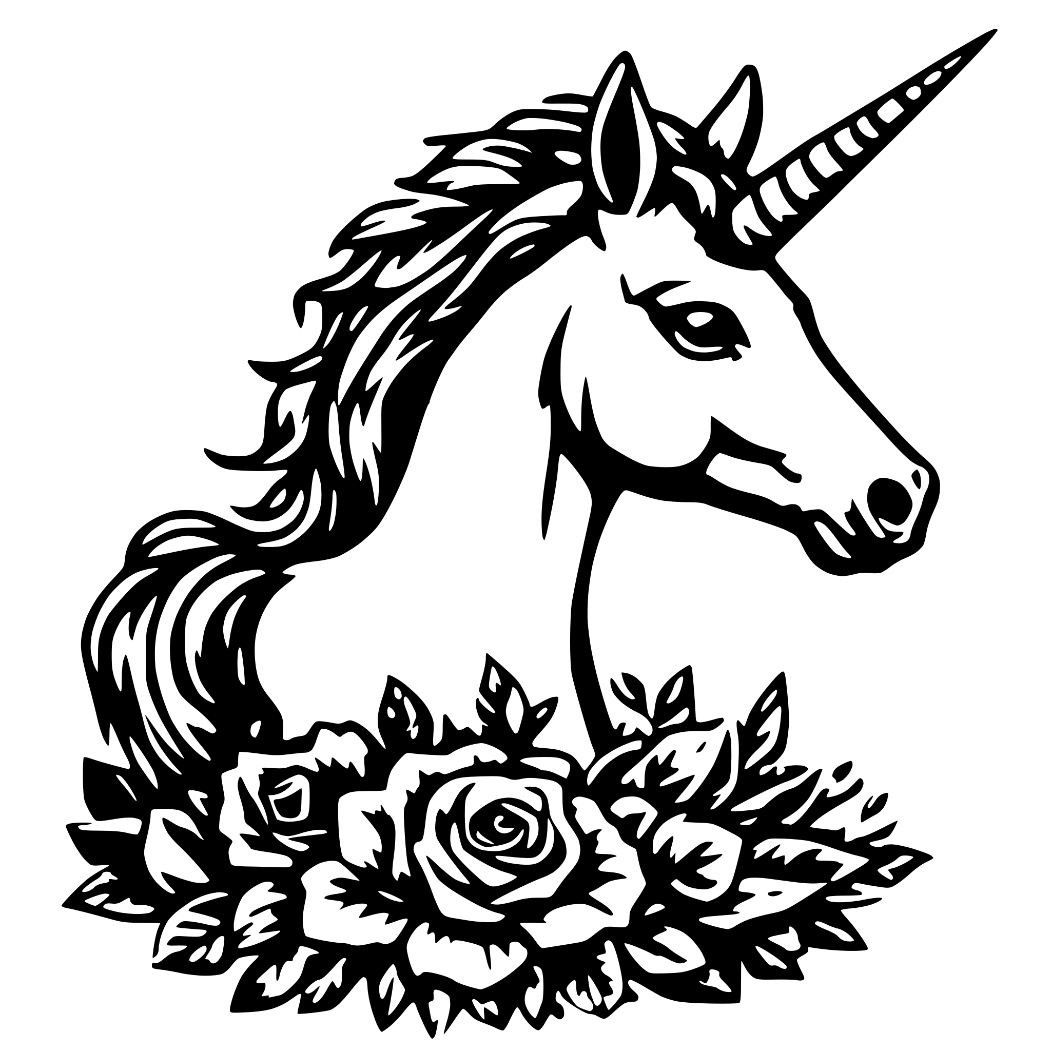AI-generated SVG of a einhorn