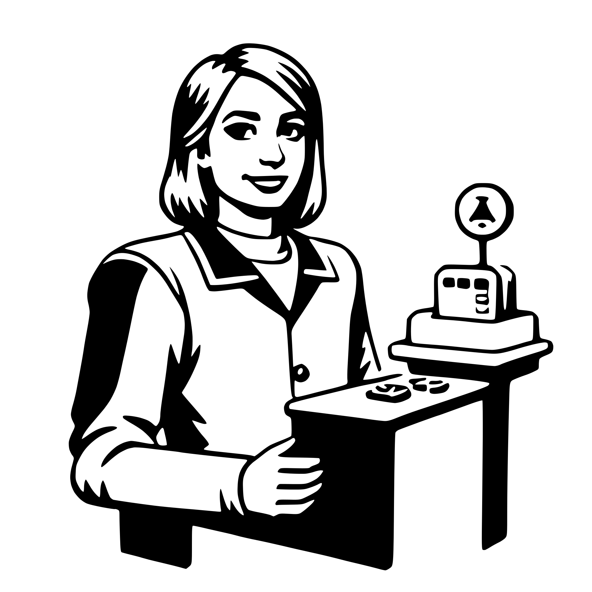 AI-generated SVG of a cashier