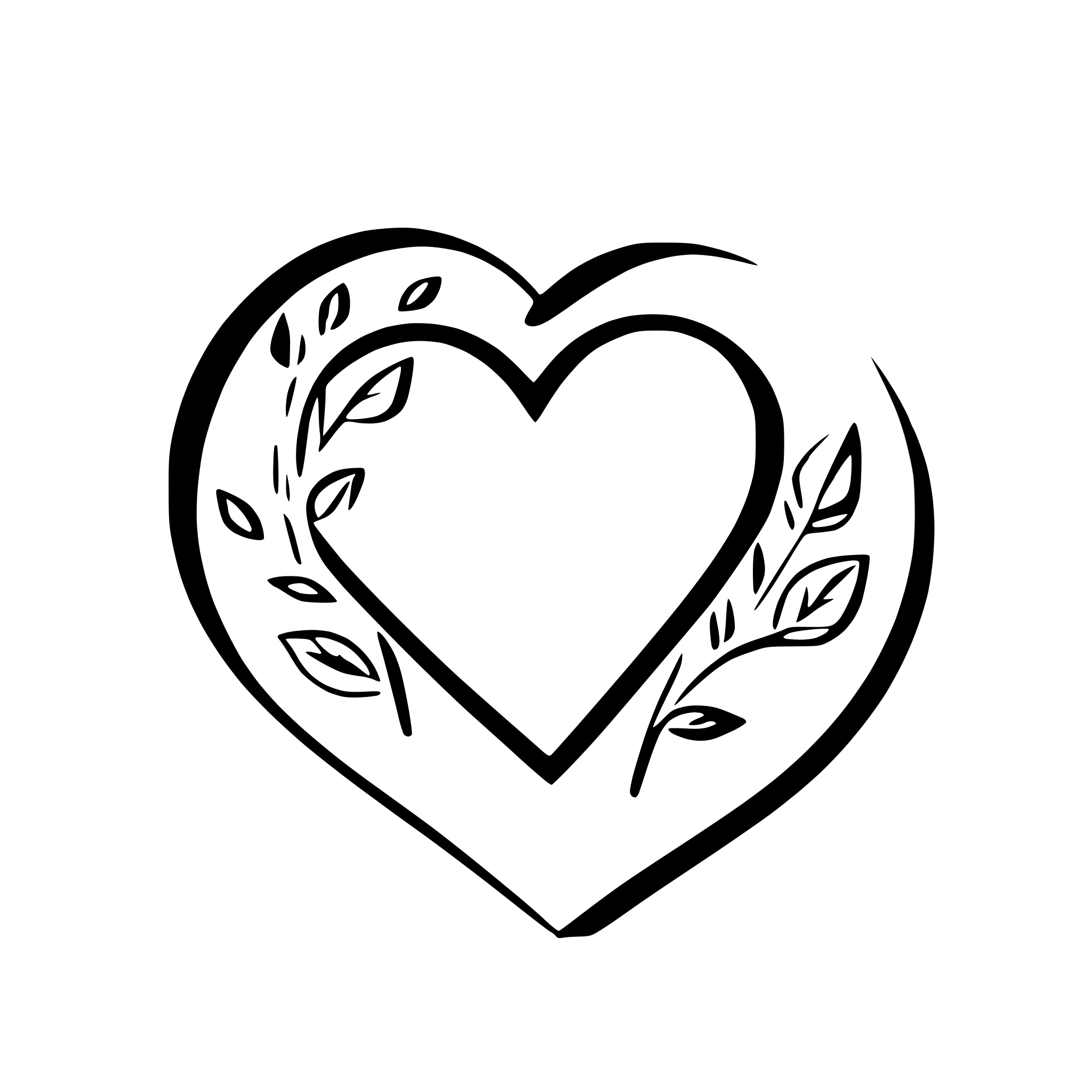 AI-generated SVG of 'roses entwined around a heart'