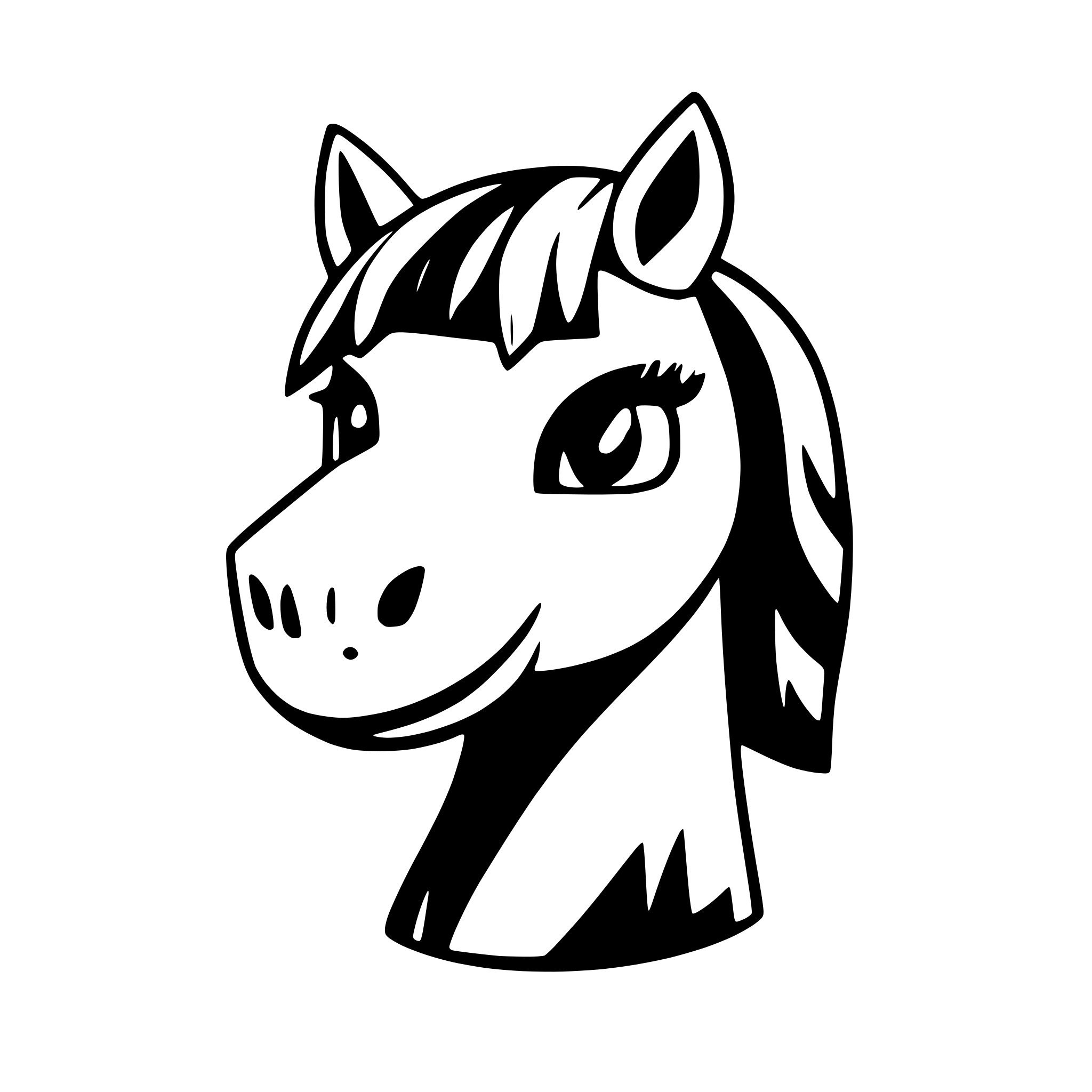 AI-generated SVG of a a horse head