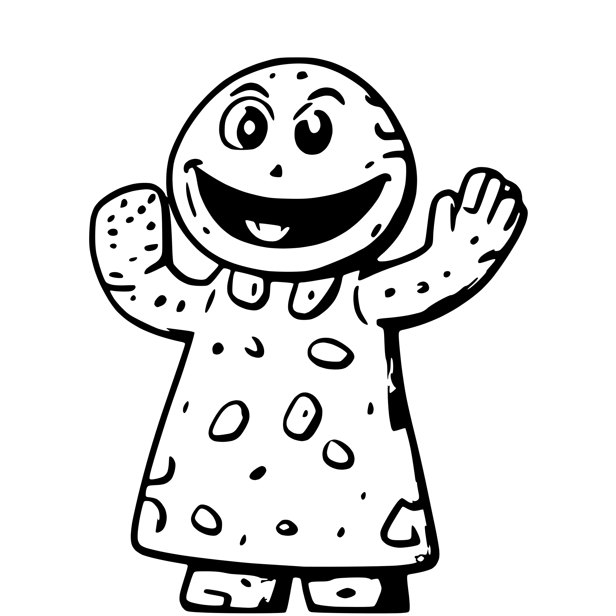 AI-generated SVG of a Cookie Monster, sesame street, waving, smile, outline AI-generated SVG of a Cookie Monster, sesame street, waving, smile, outline