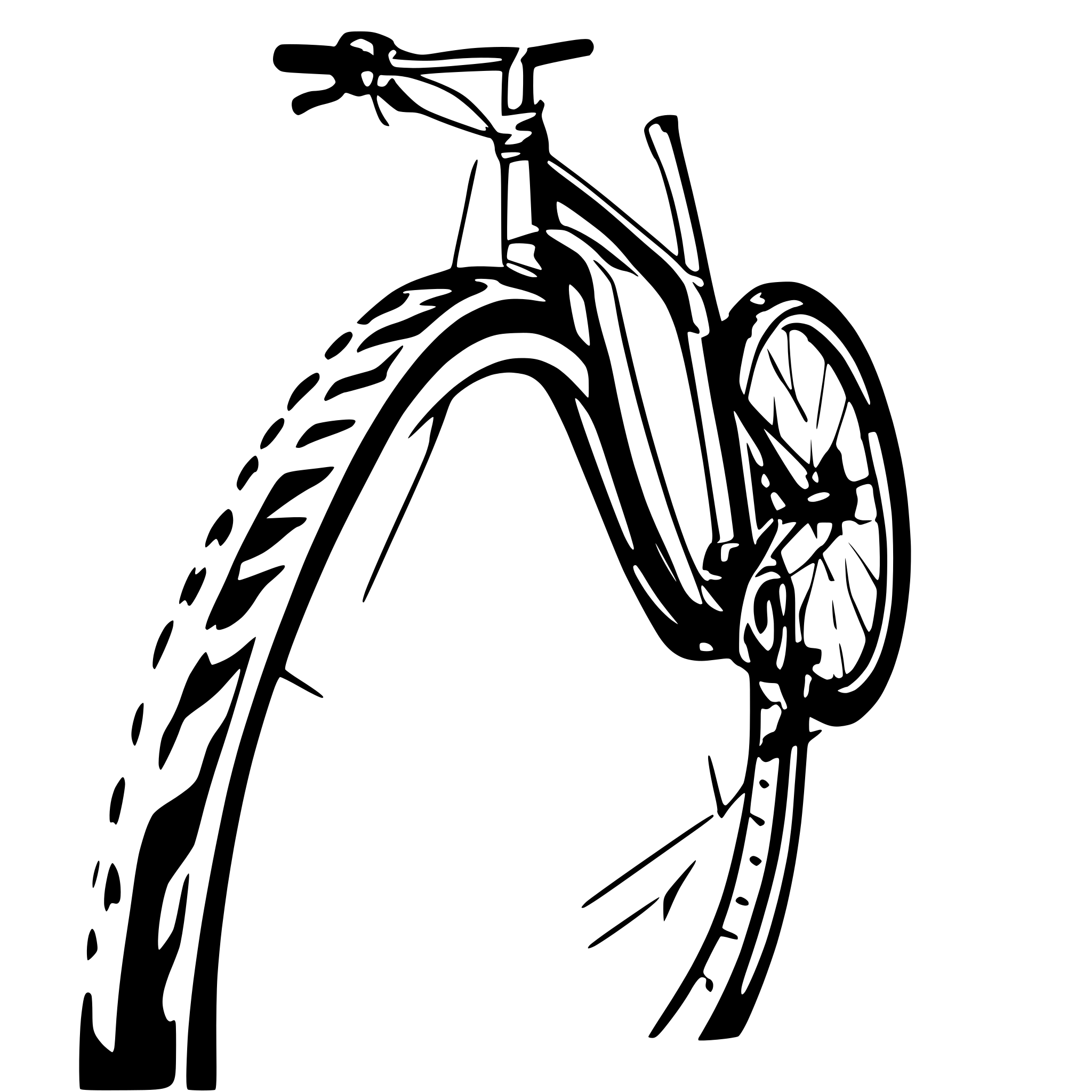 AI-generated SVG of a mountainbike breaking out of a picture frame