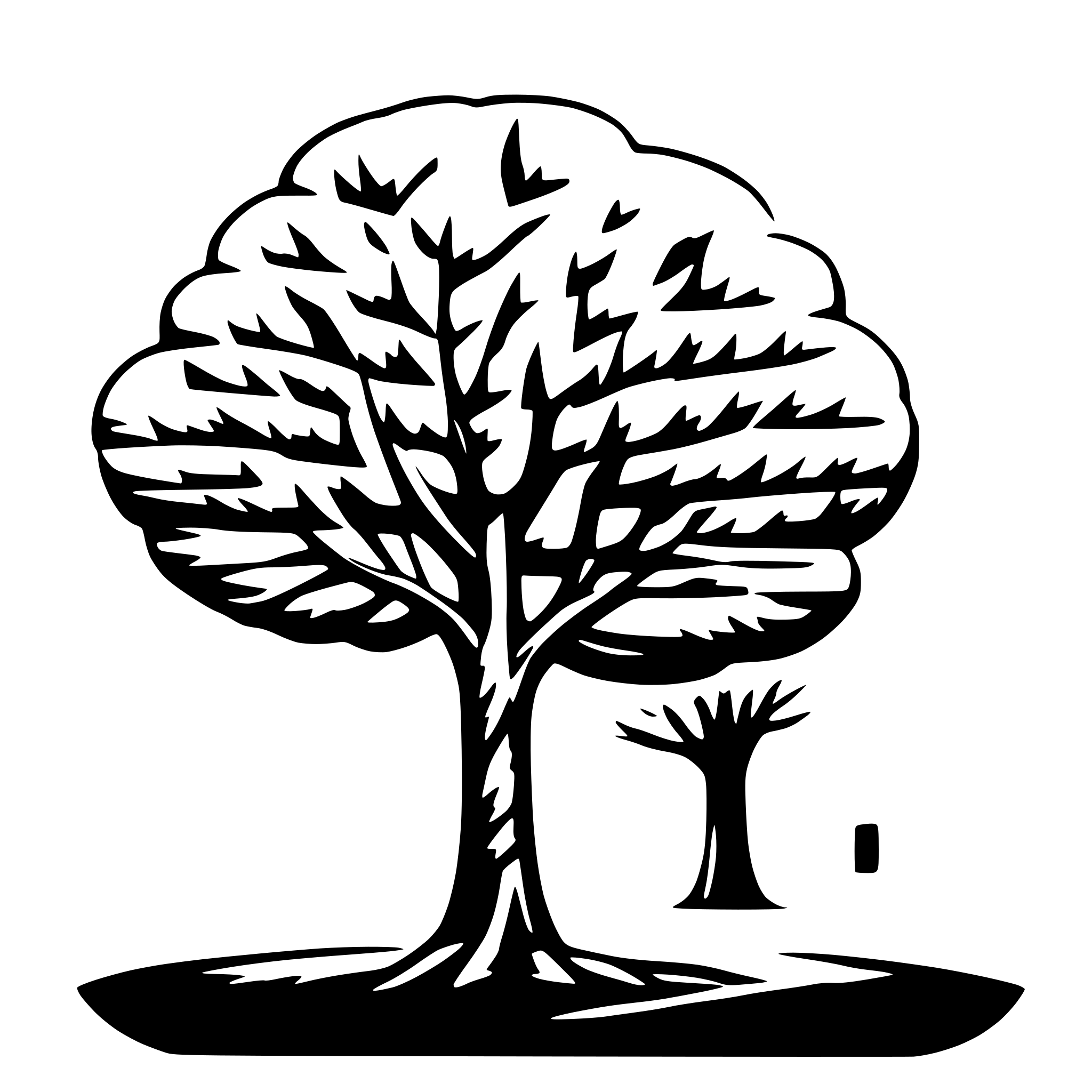 AI-generated SVG of a a medium tall tree with tribal cuts and a canopy that lens to the right AI-generated SVG of a a medium tall tree with tribal cuts and a canopy that lens to the right
