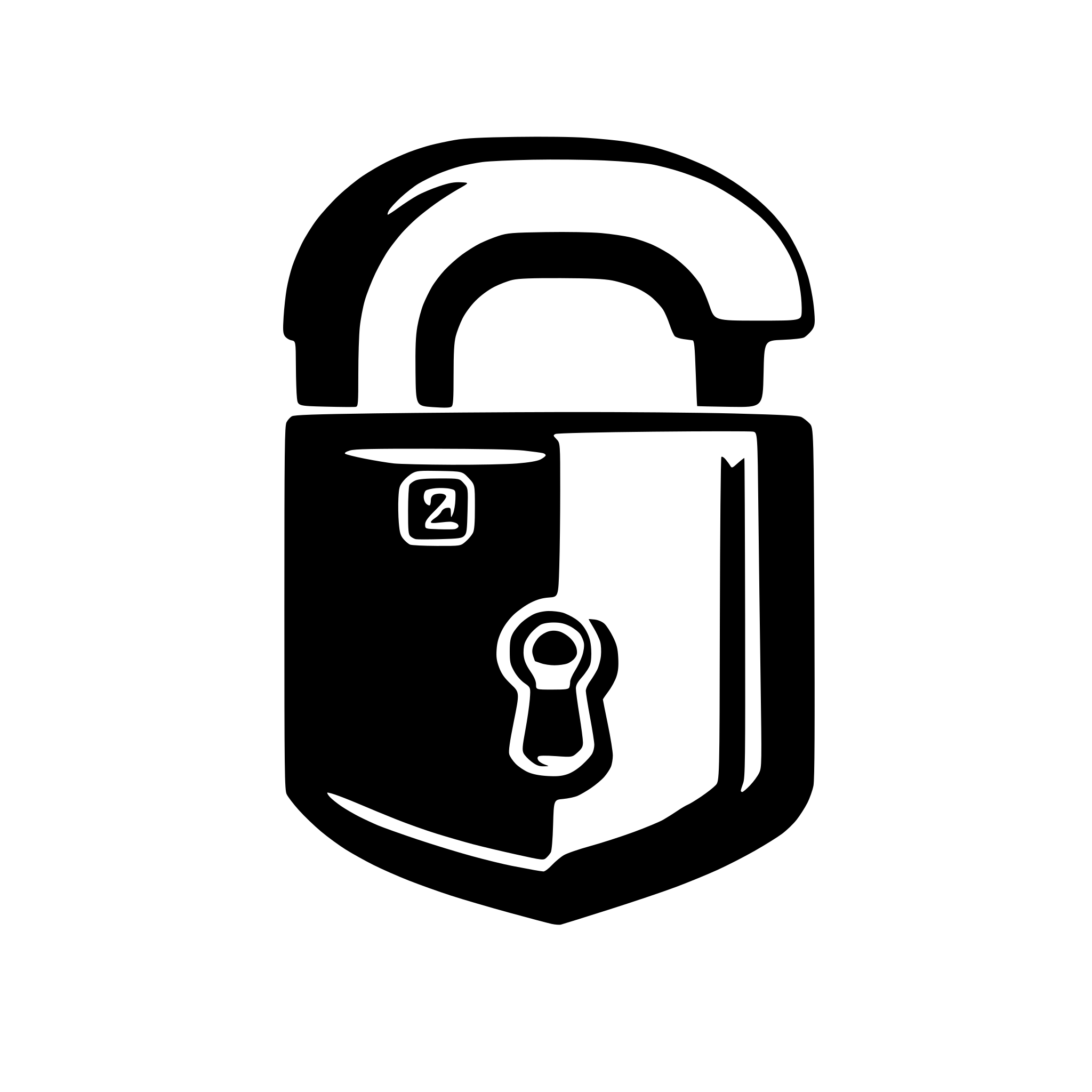 AI-generated SVG of 'front facing modern padlock'