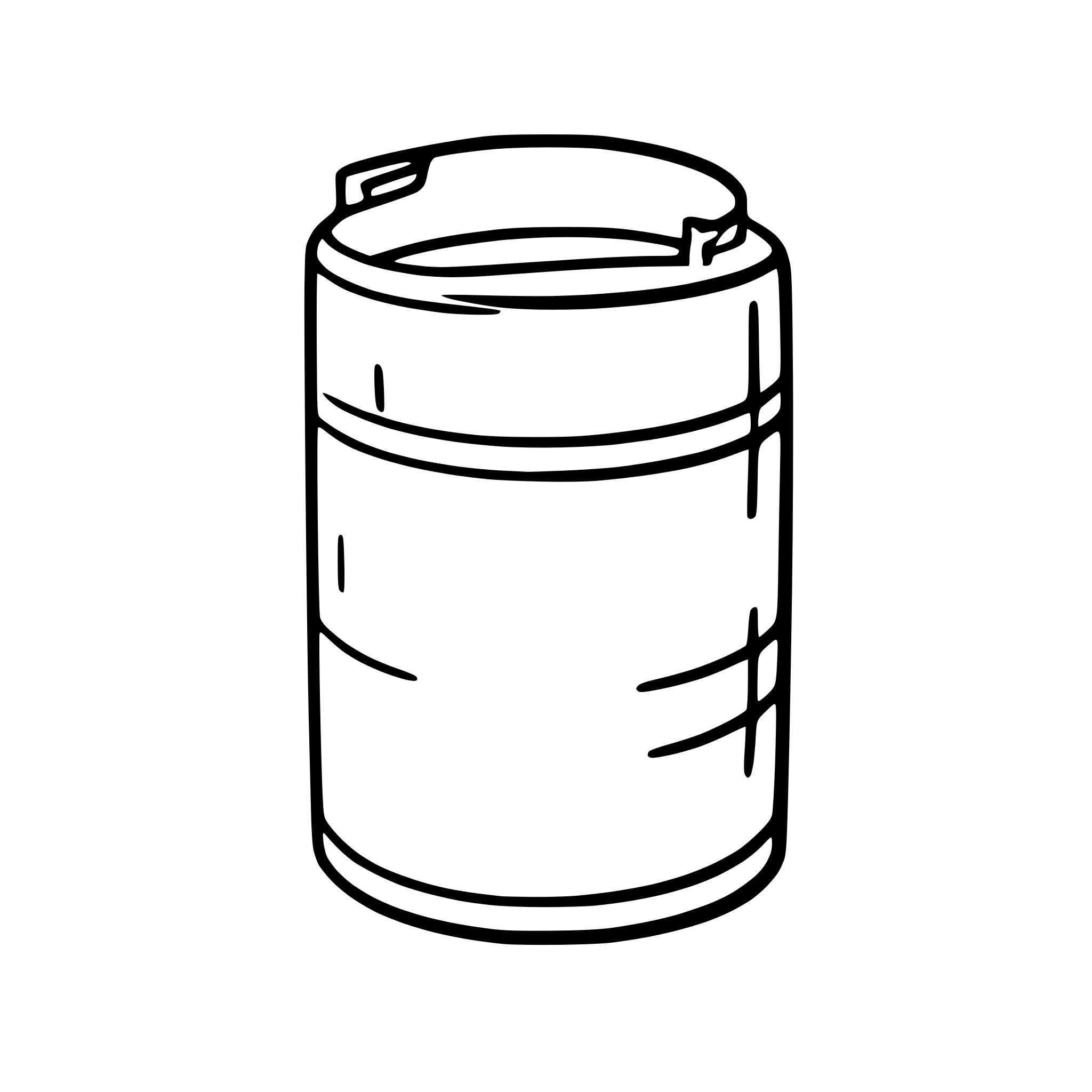 AI-generated SVG of a elongated water barrel, only the outer contour, clearly visible from the side, without lid