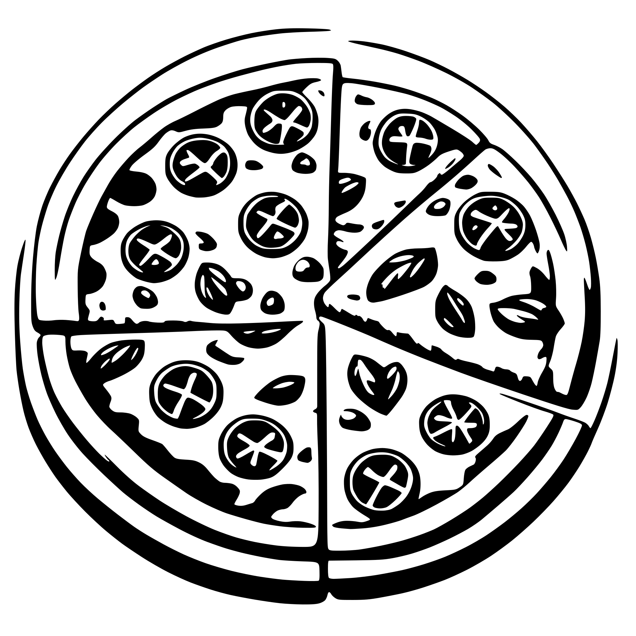 AI-generated SVG of 'pizza top view'