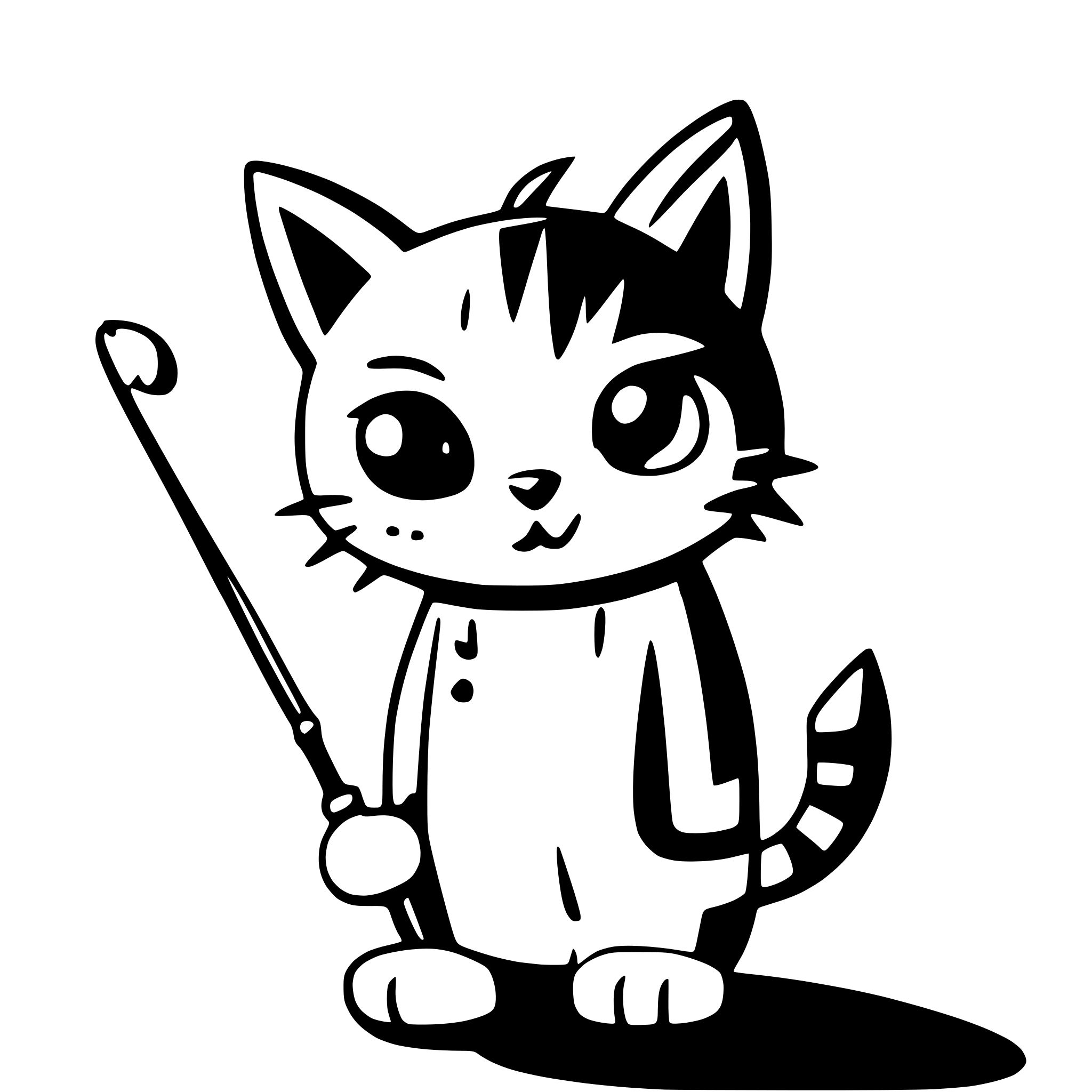 AI-generated SVG of a a cat using a fishing rode