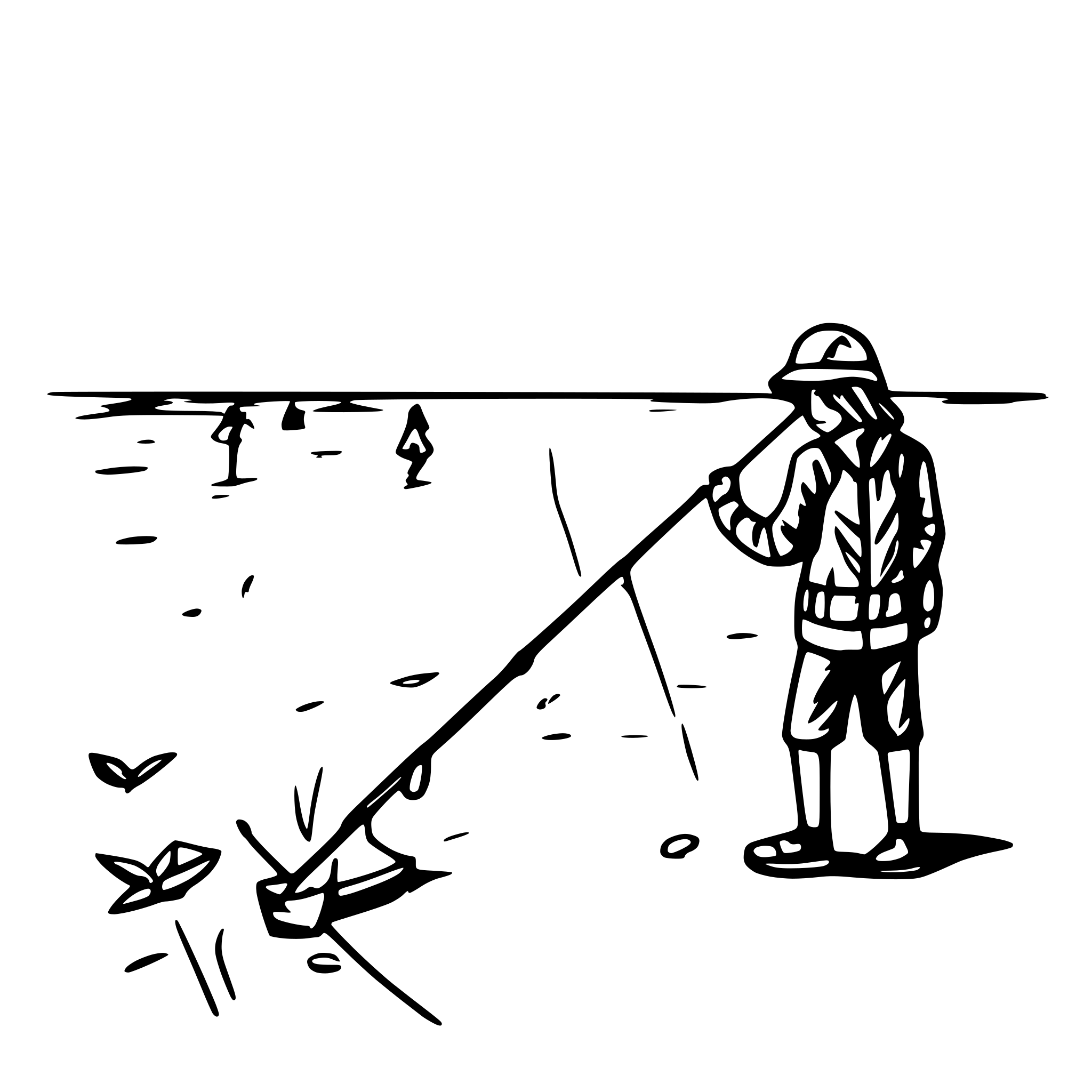 AI-generated SVG of a people fishing in the ocean