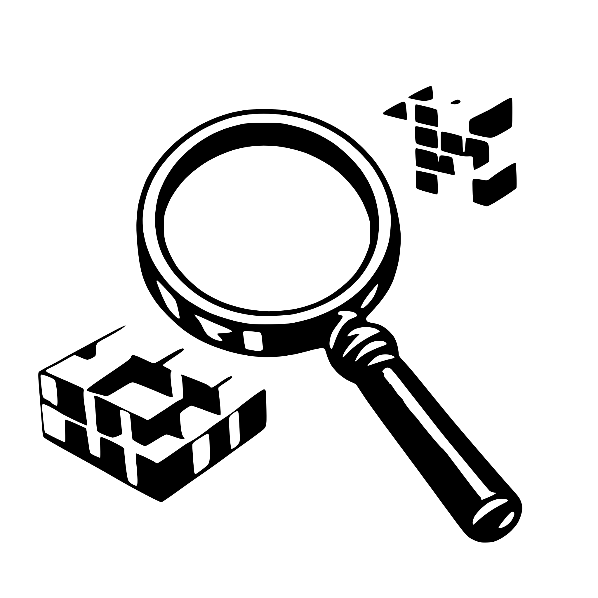 AI-generated SVG of a data nodes beeing inspected by a magnifying glass