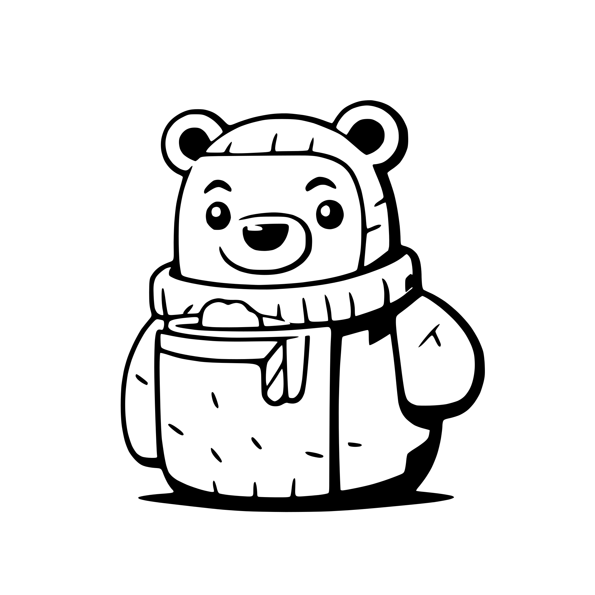 AI-generated SVG of a a bear in a cozy sweater sipping hot cocoa
