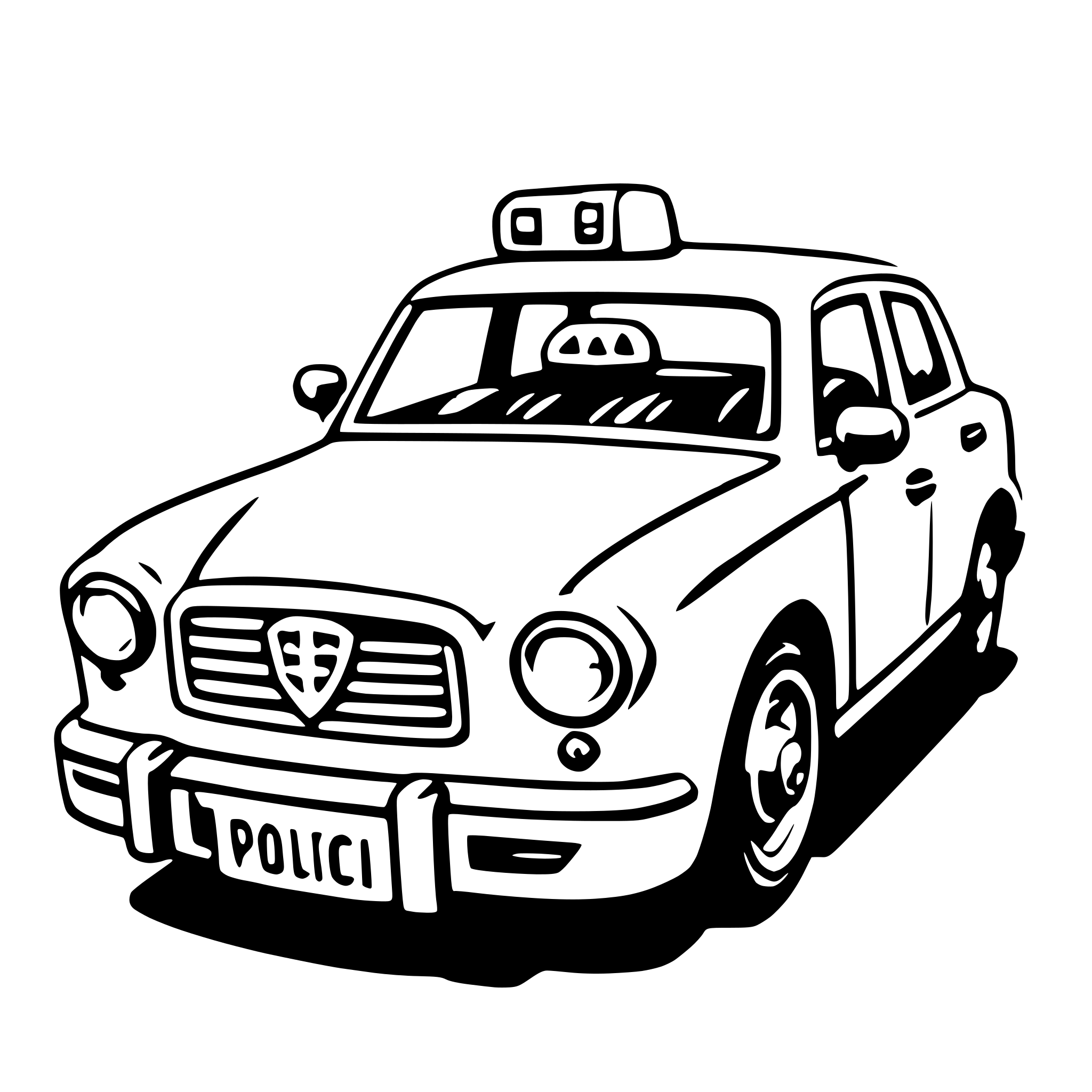 AI-generated SVG of a police car