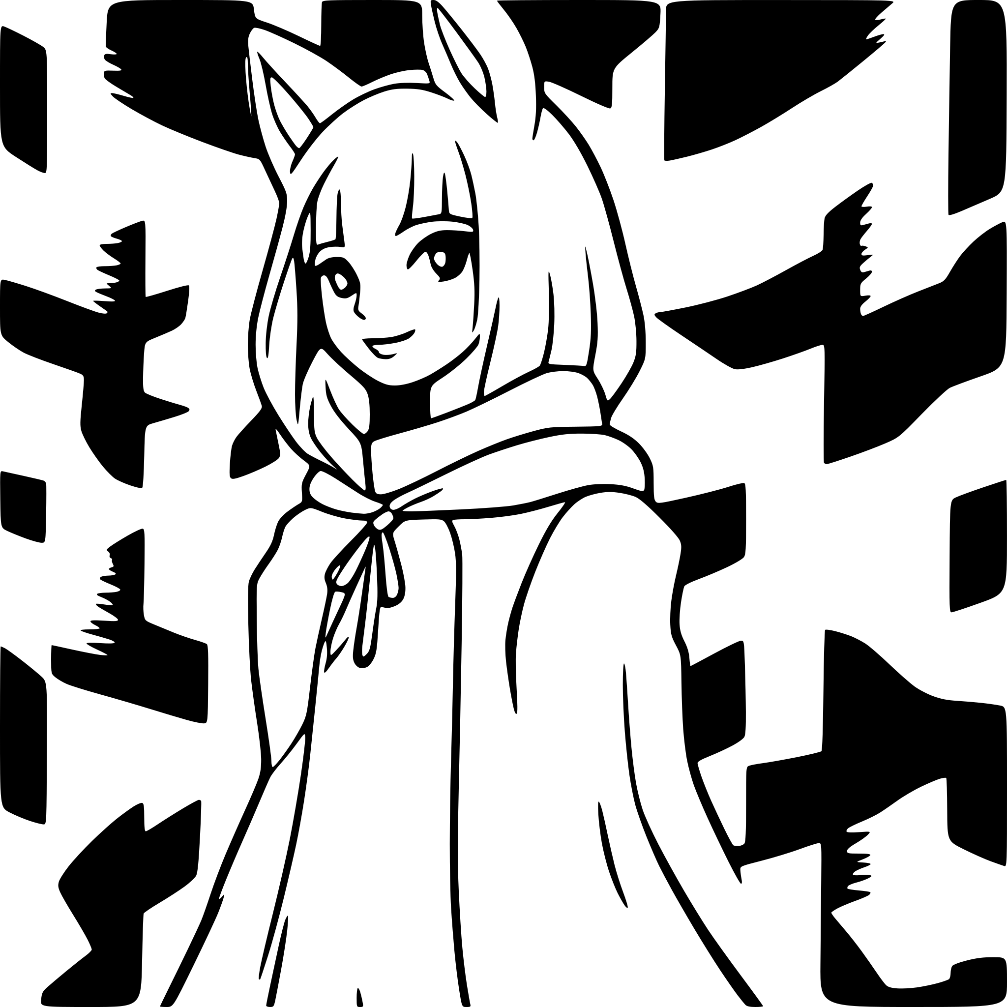 AI-generated SVG of 'the handmaid's tail, hood'